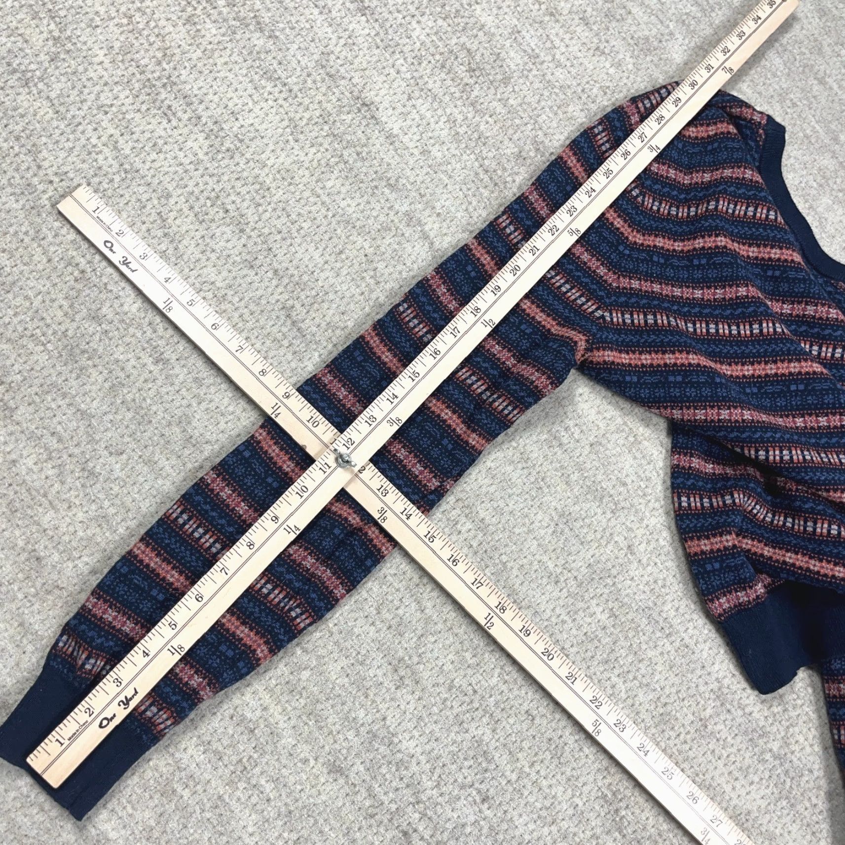 Jos. A. Bank Jos A Bank Sweater Men XL Blue Red Crewneck Nordic Grandpa Cotton Traveler Knit Size US XL / EU 56 / 4 - 7 Thumbnail