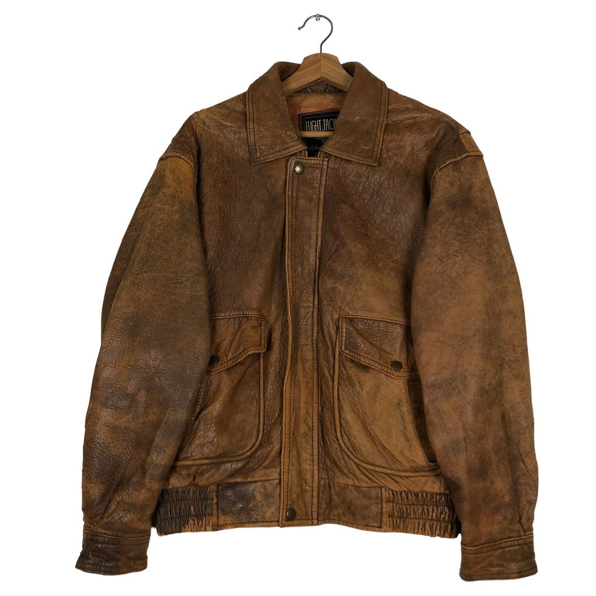 Vintage 🔥VINTAGE LEATHER FLIGHT JACKET USA STYLEWEAR LEATHER Size US L / EU 52-54 / 3 - 1 Thumbnail