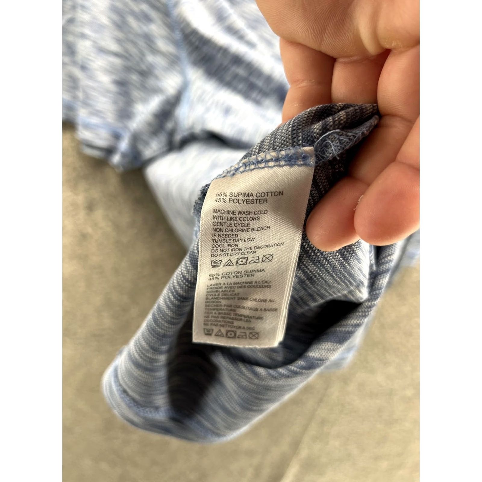 Tommy Bahama Tommy Bahama Polo Shirt Mens XL Blue Stripe Knit Heather Supima Cotton Blend Polo Shirt Short Sleeve Casual Size US XL / EU 56 / 4 - 4 Thumbnail