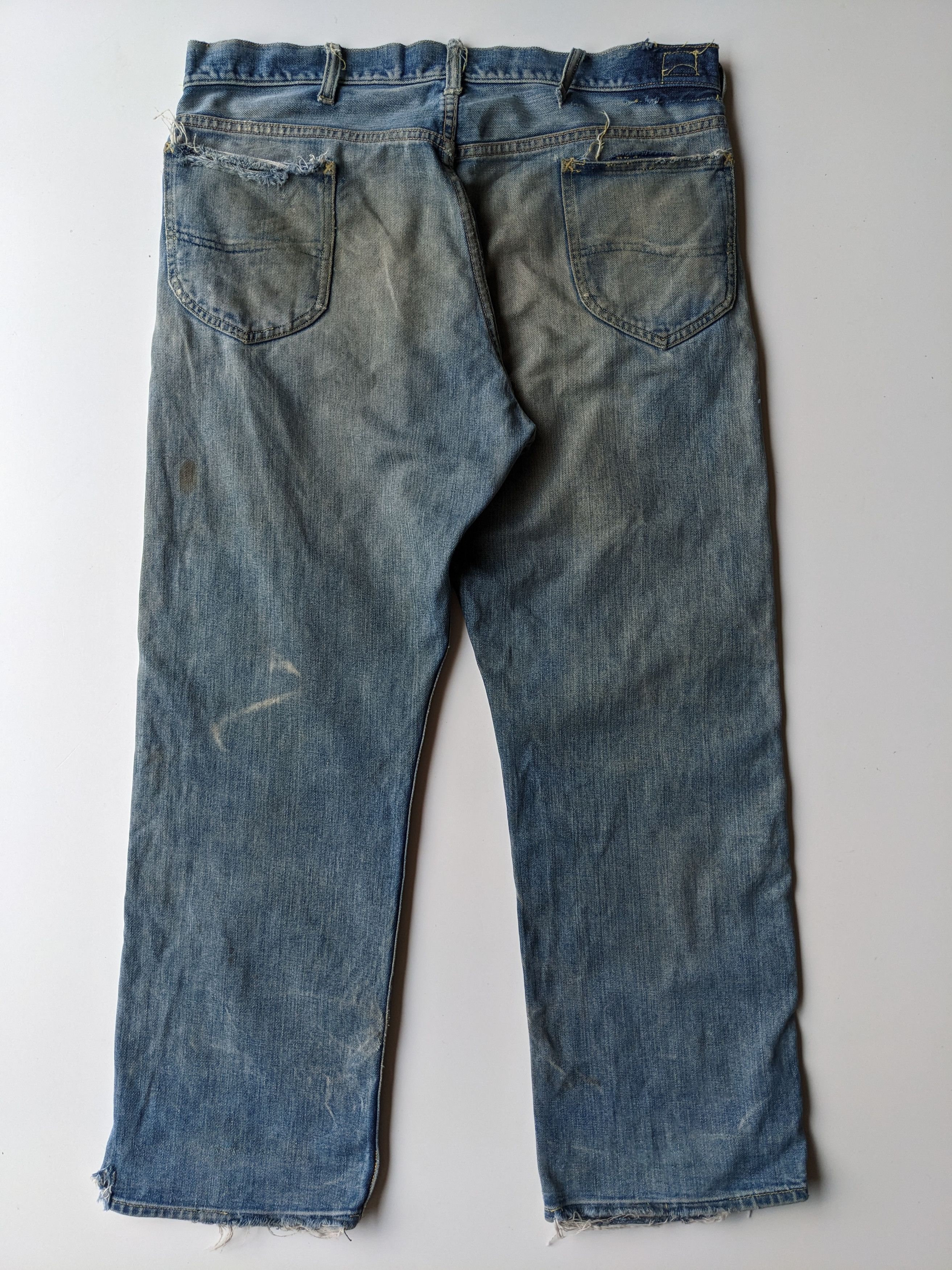 Lee Vintage 50s Lee distressed selvedge jeans Size US 37 - 2 Thumbnail