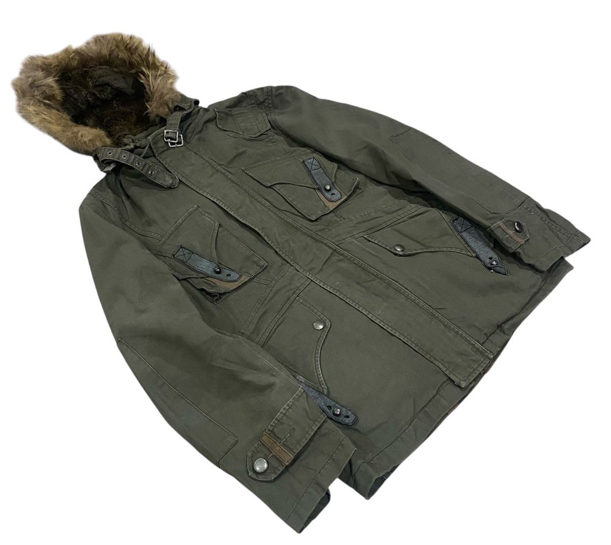 PPFM Ppfm Punk Raccoon Fur Hooded Multi-Pocket Design Military Size US M / EU 48-50 / 2 - 4 Thumbnail