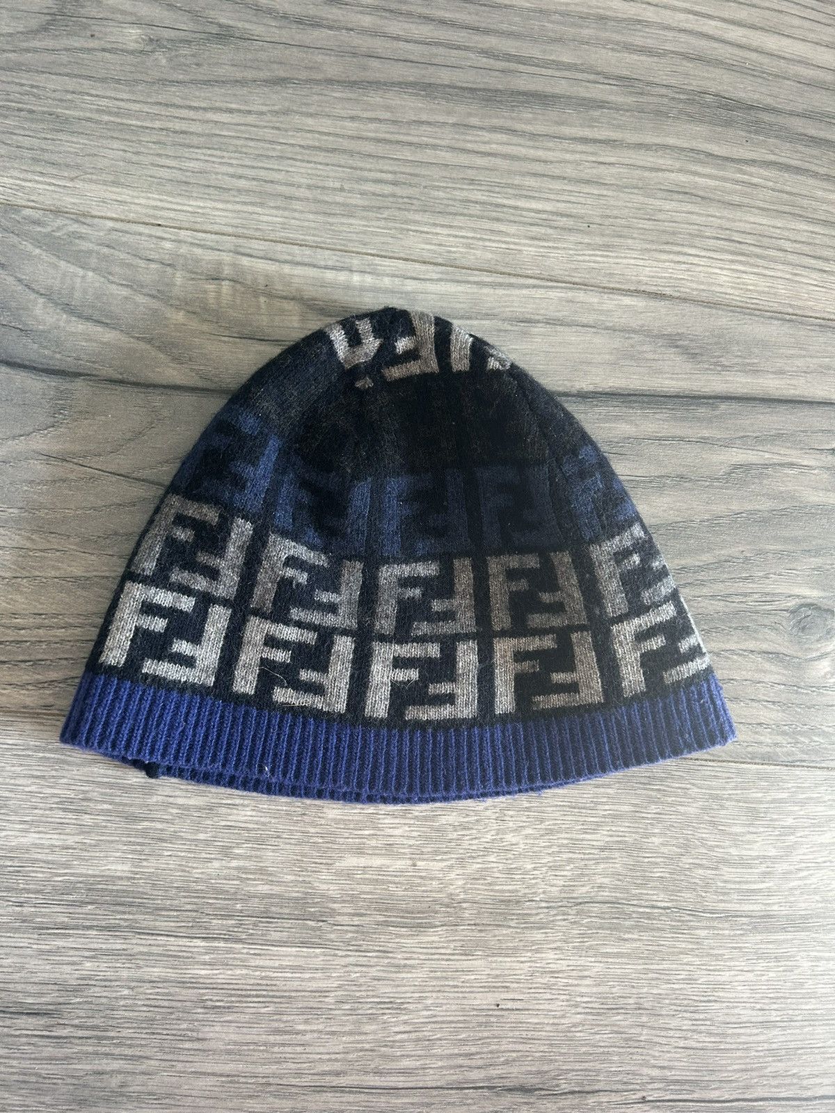 Fendi FF Zucca Monogram Wool/Cashmere Blend Beanie Size ONE SIZE - 2 Thumbnail