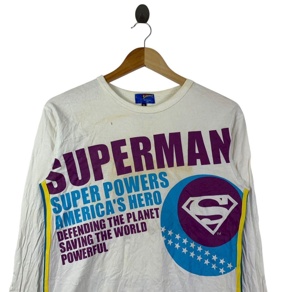 DC Comics Vintage Superman DC Comics Long Sleeve Graphic Tee White Size US M / EU 48-50 / 2 - 2 Thumbnail