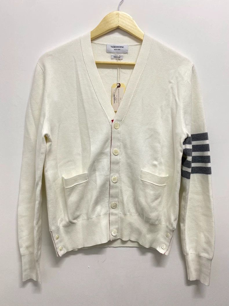 Thom Browne Thom Browne Logo Stripe Cardigan Sweater-dmc Size US S / EU 44-46 / 1 - 1 Thumbnail