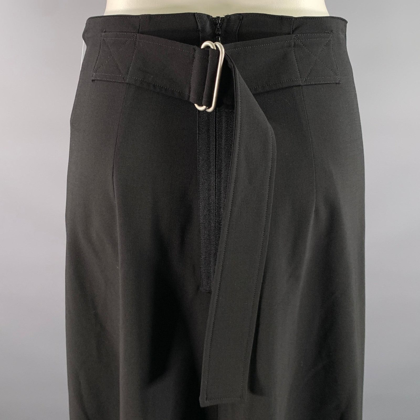 Sportmax SPORTMAX Size 4 Black Wool Blend Mid-Calf Skirt Size 27" / US 4 / IT 40 - 2 Thumbnail
