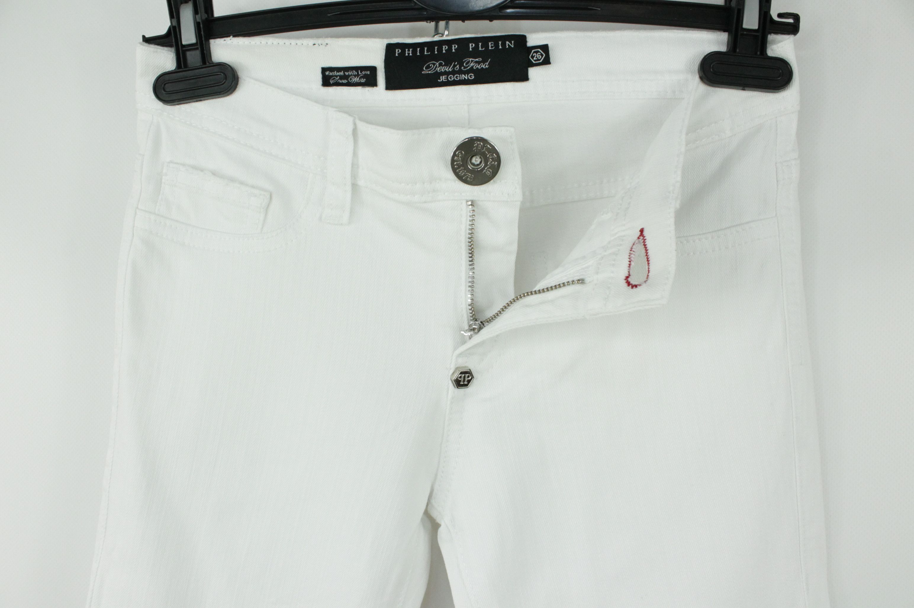 Designer × Philipp Plein Phillip Plein White Devil’s Food Jeggins For Custom Size 26" / US 2 / IT 38 - 2 Thumbnail