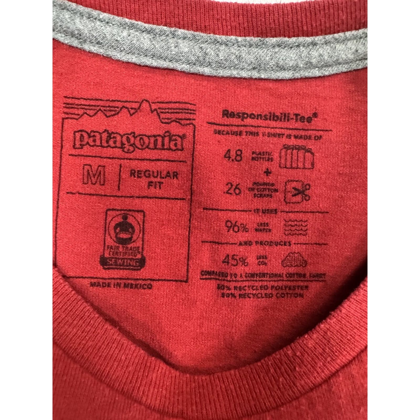 Patagonia Patagonia Responsibili-Tee Men's M Red Regular T-Shirt Size US M / EU 48-50 / 2 - 2 Thumbnail