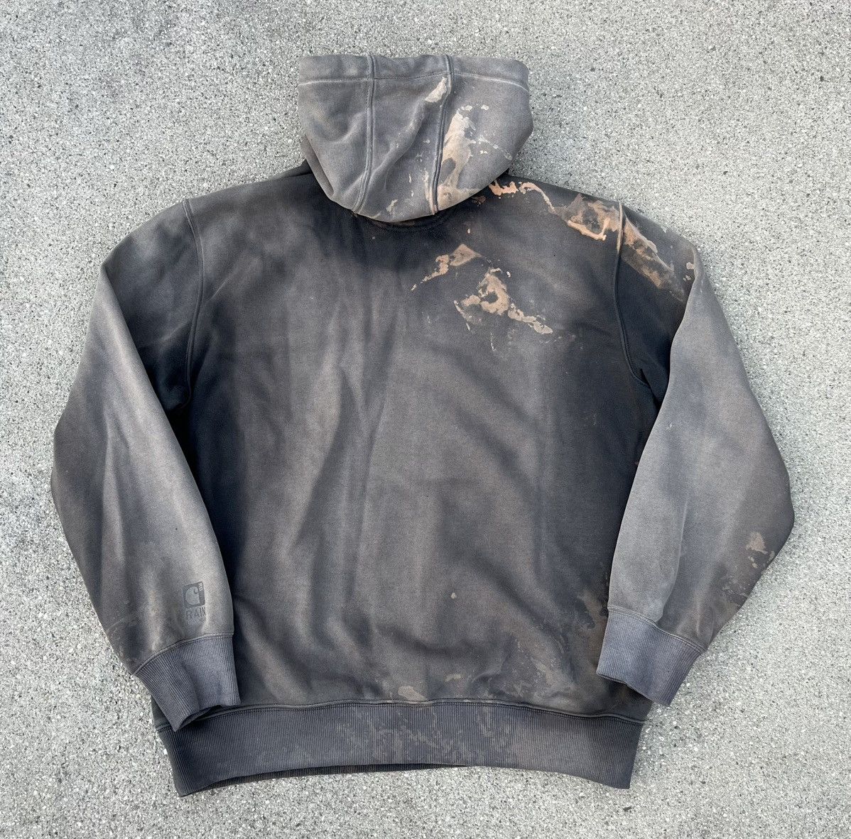 Carhartt Custom Carhartt 1/4 Zip Hoodie Sun Fade Thrash Rain Defender Size US L / EU 52-54 / 3 - 2 Thumbnail