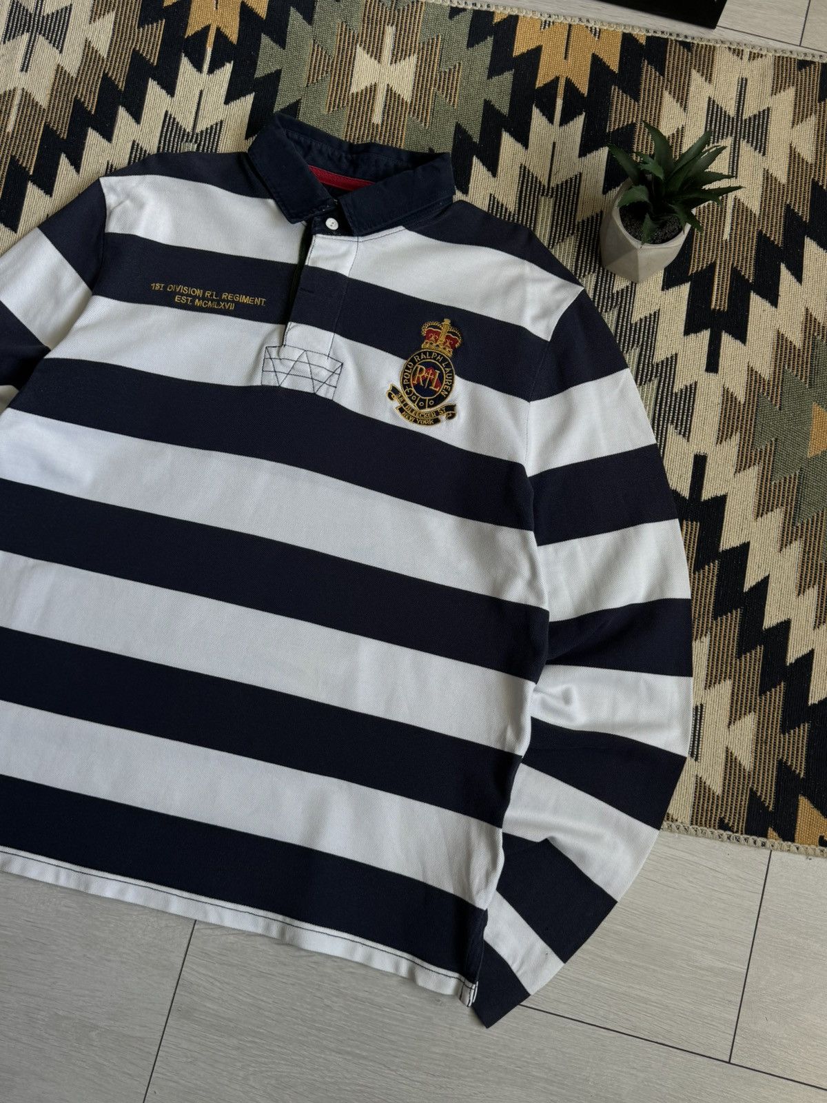 Polo Ralph Lauren Vintage Polo Ralph Lauren Stripped Rugby Longsleve Size US XL / EU 56 / 4 - 3 Thumbnail