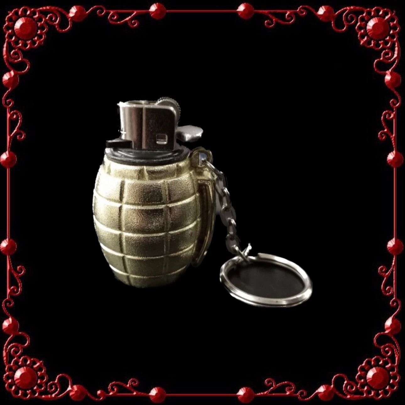 14th addiction style grenade keychain