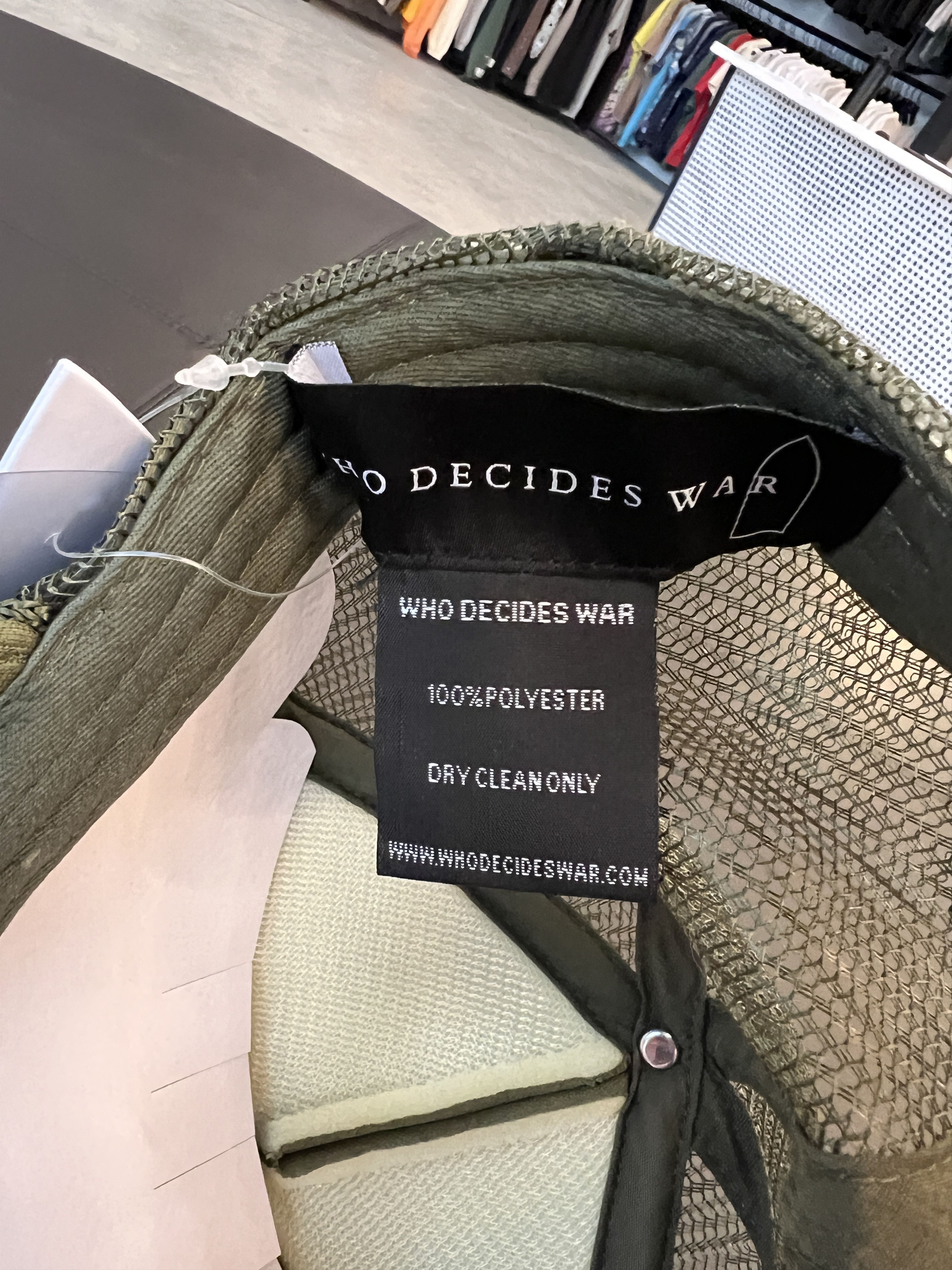 Who Decides War WHO DECIDES WAR Mrdr Trucker Cap Olive White Size ONE SIZE - 4 Thumbnail
