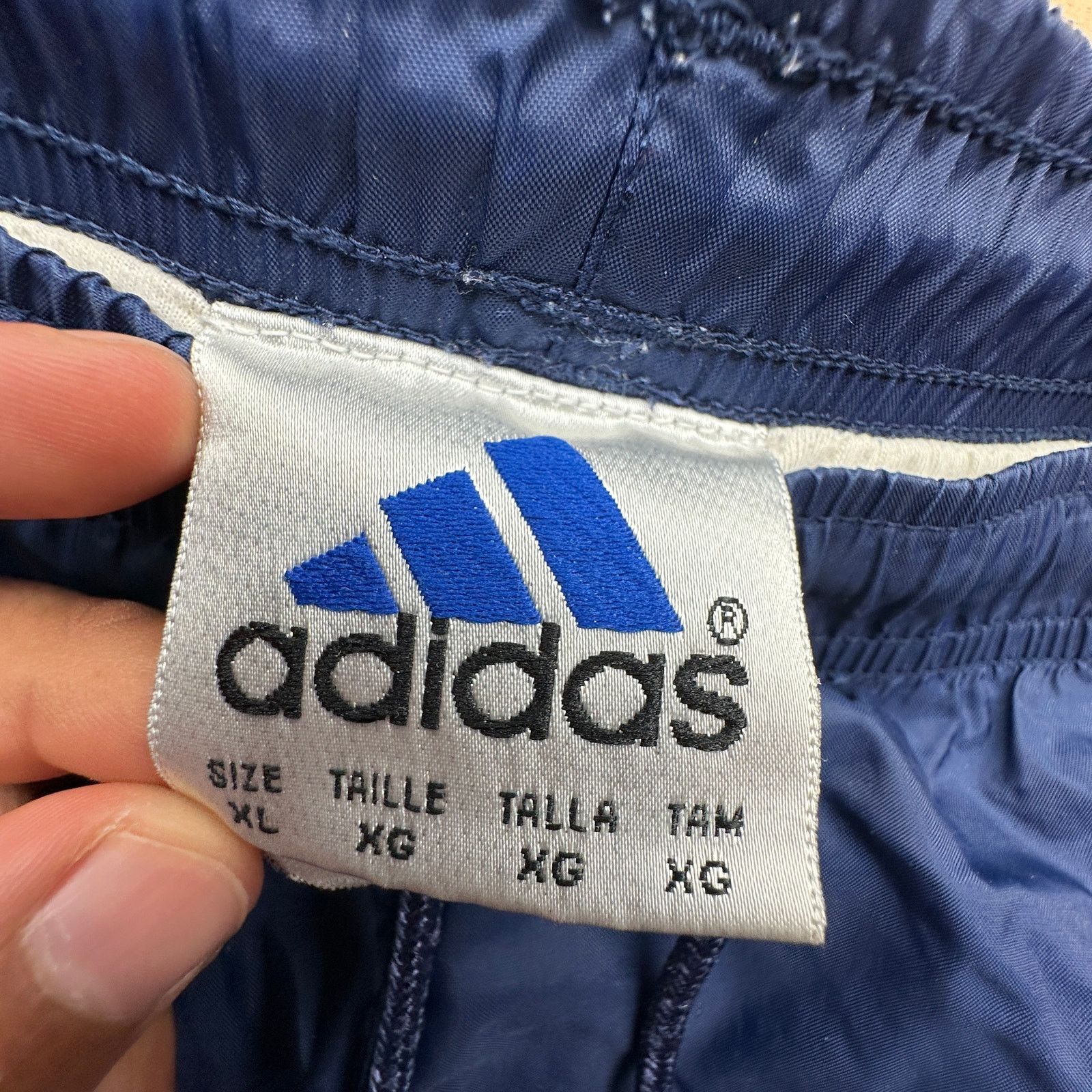 Adidas VTG 90s Adidas Lined Windbreaker Track Pants XL Navy Blue Size US 40 / EU 56 - 3 Thumbnail