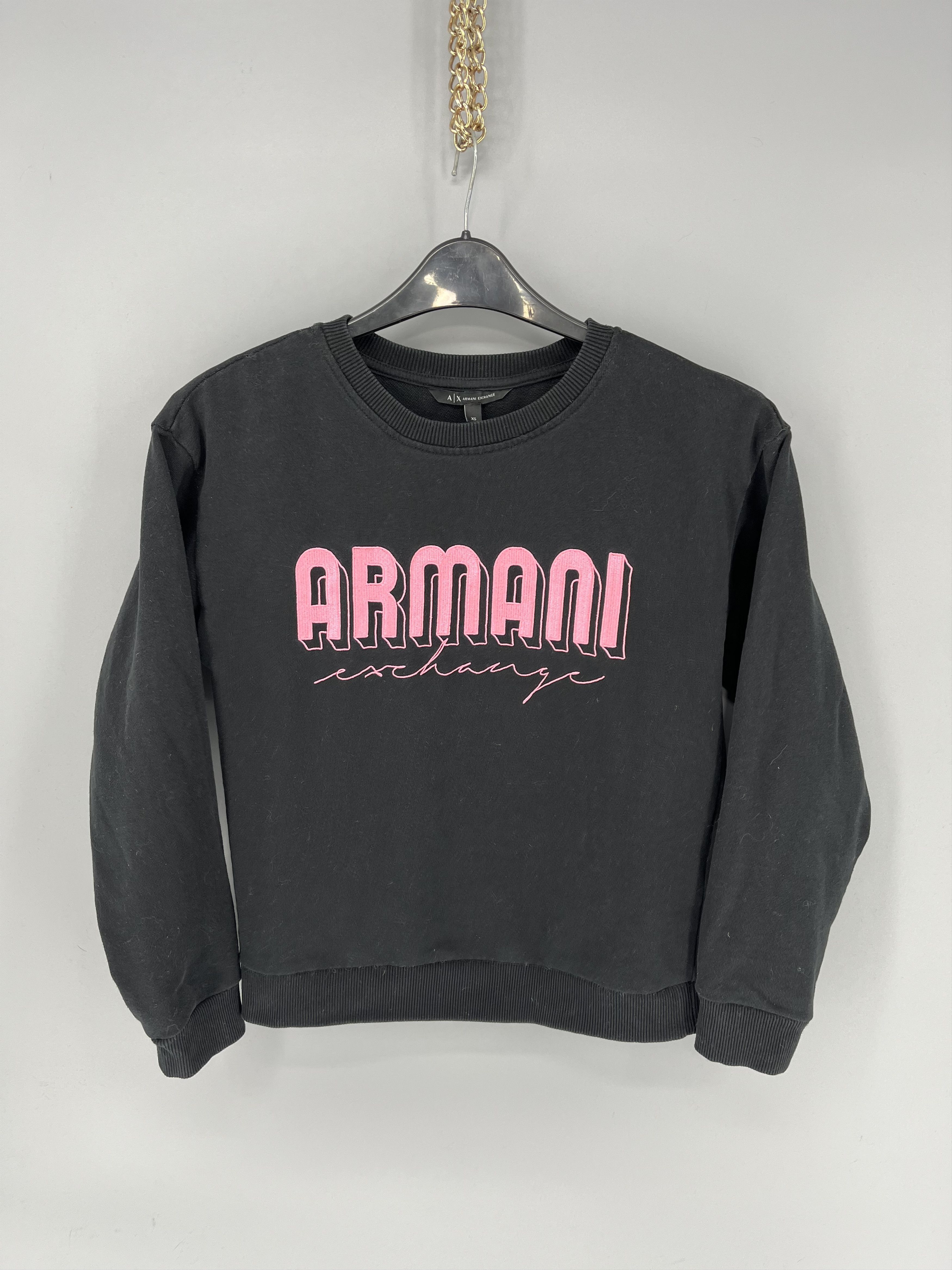 Vintage Armani Exchange Embroidery Distress Sweatshirt