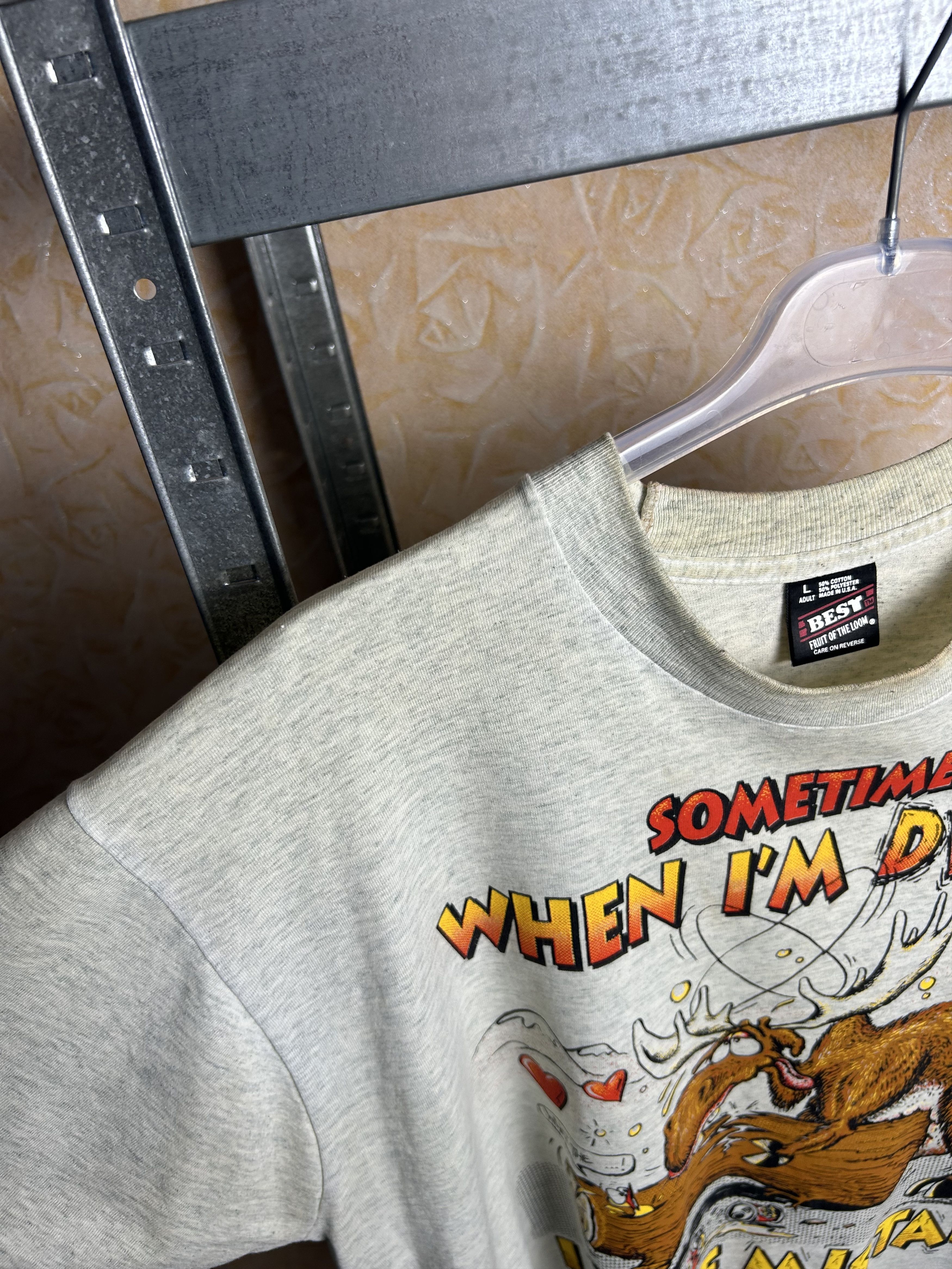 Vintage Vintage 90s Drunk Moose Funny Humor Sex T-shirt Size US L / EU 52-54 / 3 - 6 Thumbnail