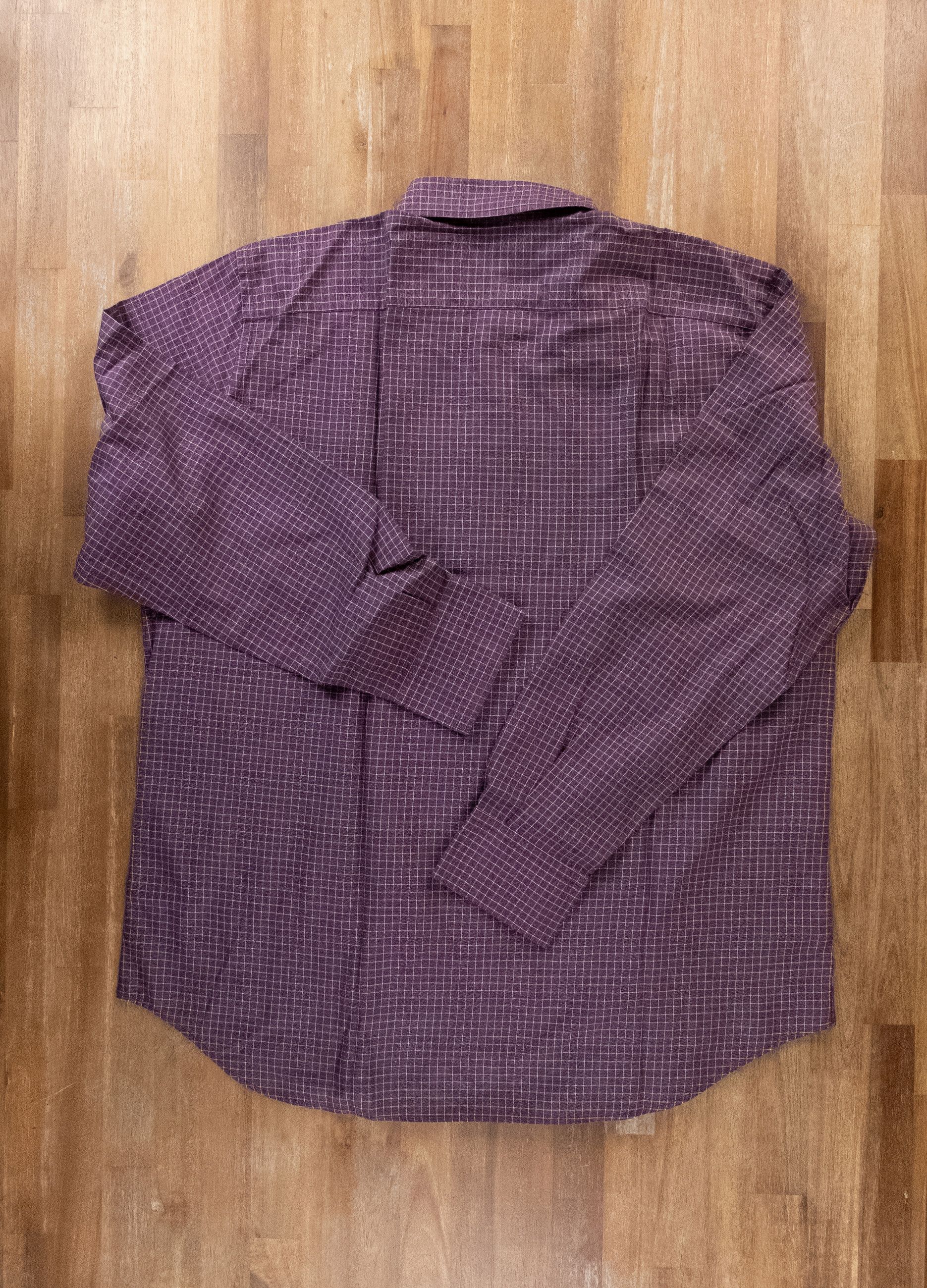Canali CANALI burgundy gingham motif button-down cotton shirt XXL Size US XXL / EU 58 / 5 - 5 Thumbnail