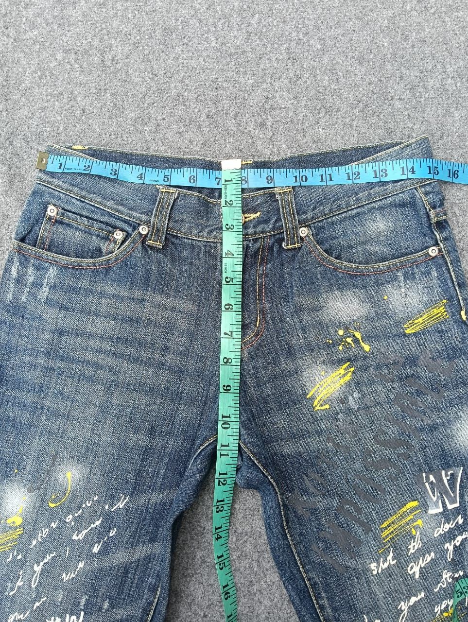 semanticdesign 🔥 Flare Semantic Design jeans with painted Graffiti.🔥 Size US 30 / EU 46 - 8 Thumbnail