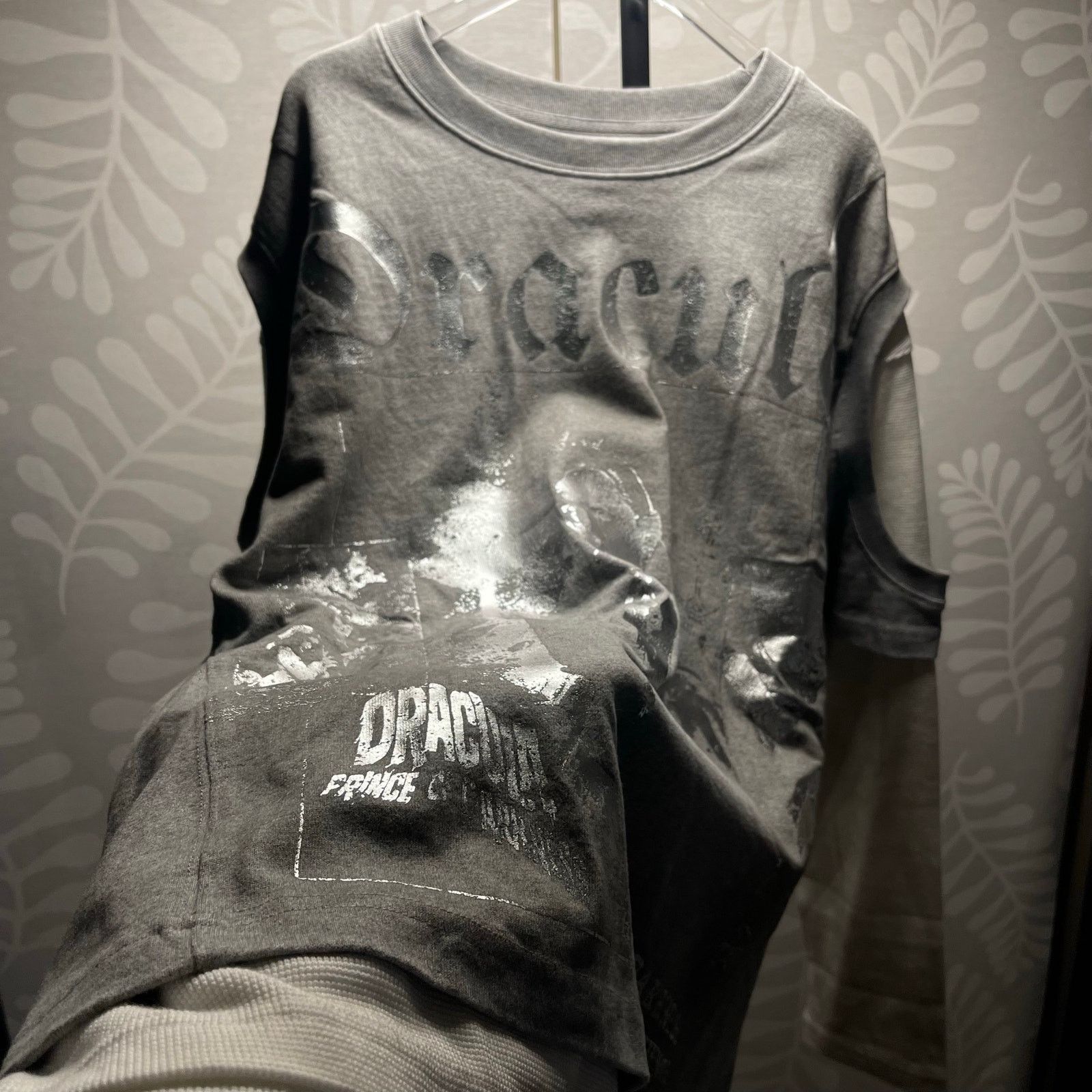 Japanese Brand TwoLayer Gray Thermal Longsleeve Sweatshirt Pullover Dracula Size US L / EU 52-54 / 3 - 6 Thumbnail