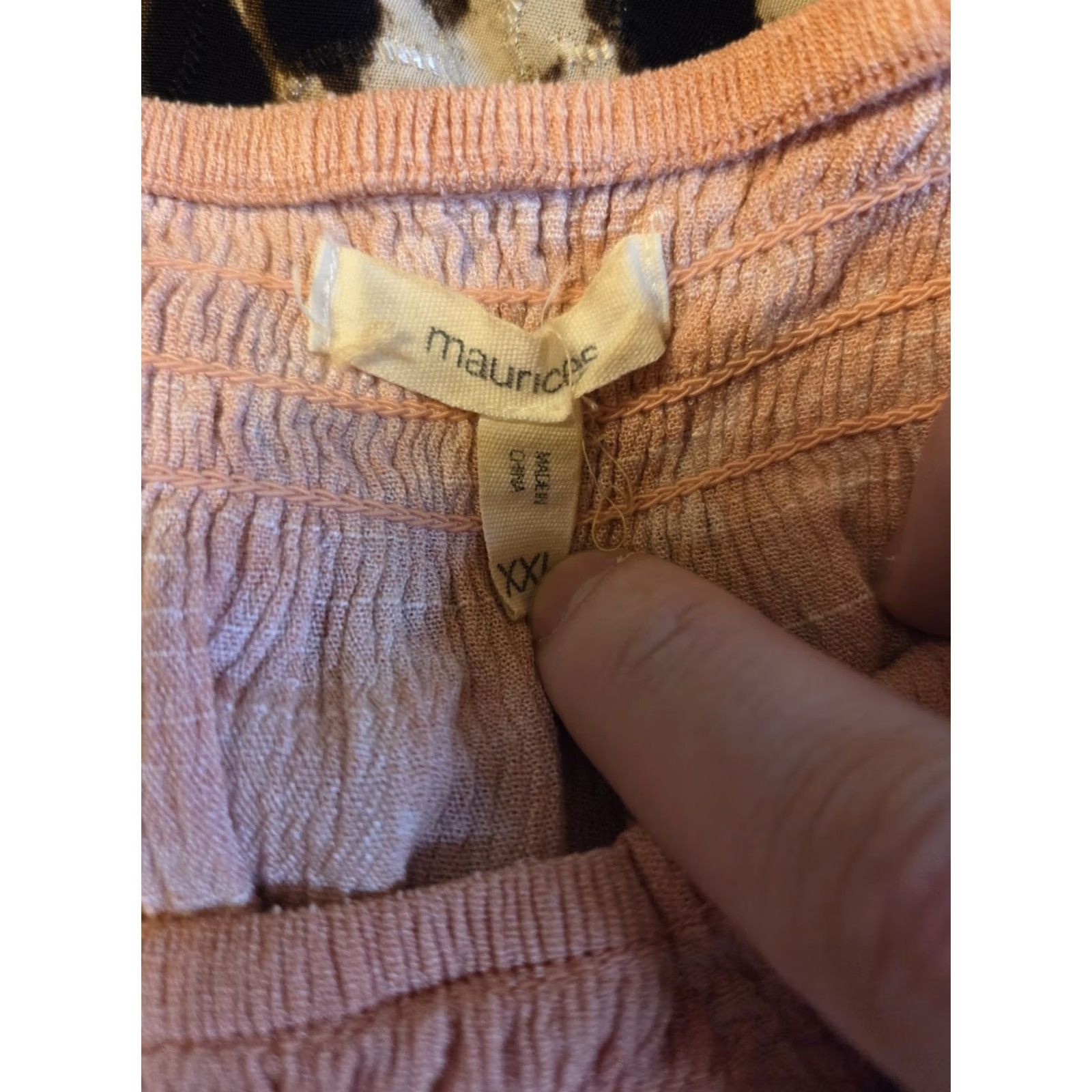 Vintage Maurices Orange Smocked Trim Crinkle Top Blouse Hippie Boho Festival 2X XXL Womens Size XXL / US 16-18 / IT 52-54 - 6 Thumbnail