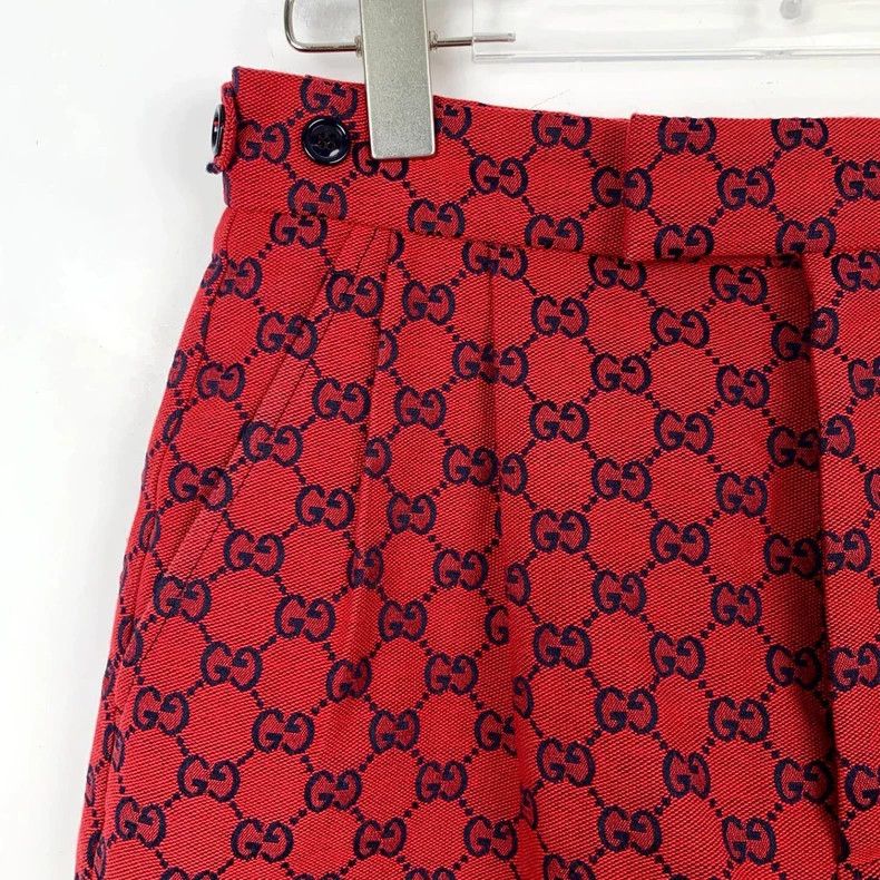 Gucci Gucci Hot red logo double G full-print cotton shorts 2502- Size US 38 / EU 54 - 3 Thumbnail