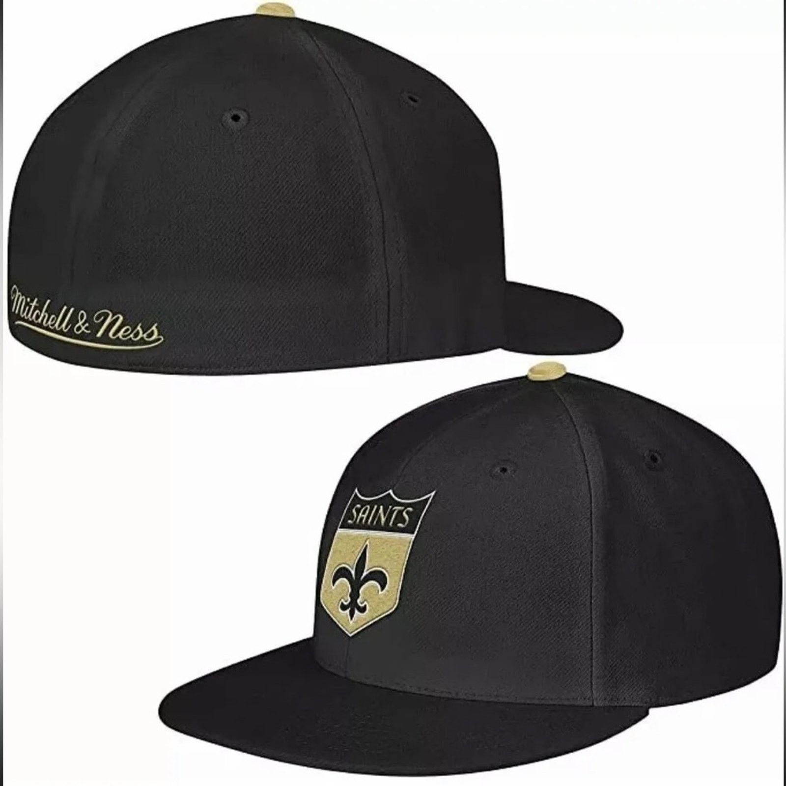 Mitchell Ness NFL New Orleans Saints Mitchell Ness Adult Fitted Hat Grailed