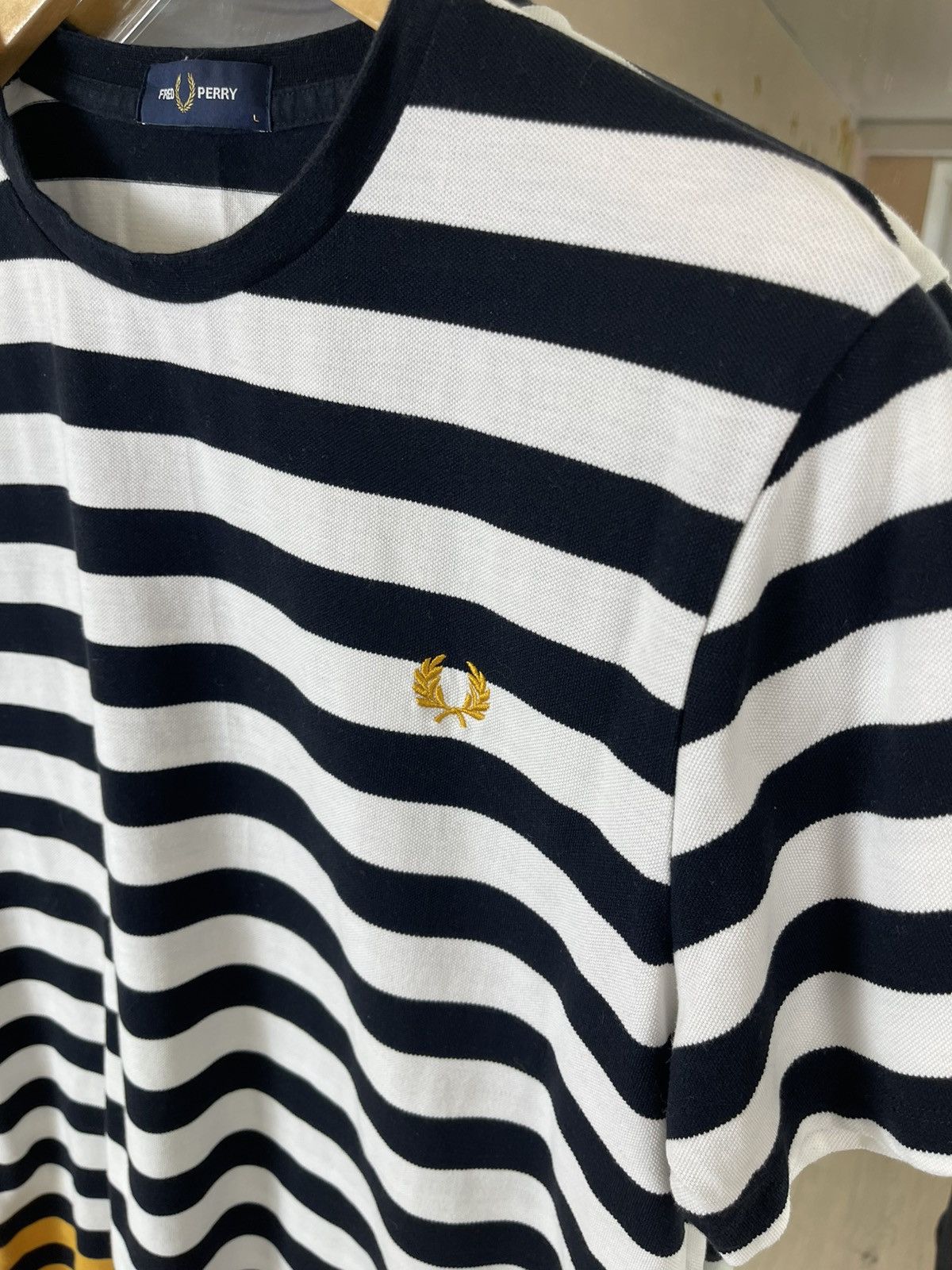 Fred Perry Fred Perry Navy Striped Piqué Tee | Iconic Mod Style Size US L / EU 52-54 / 3 - 6 Thumbnail