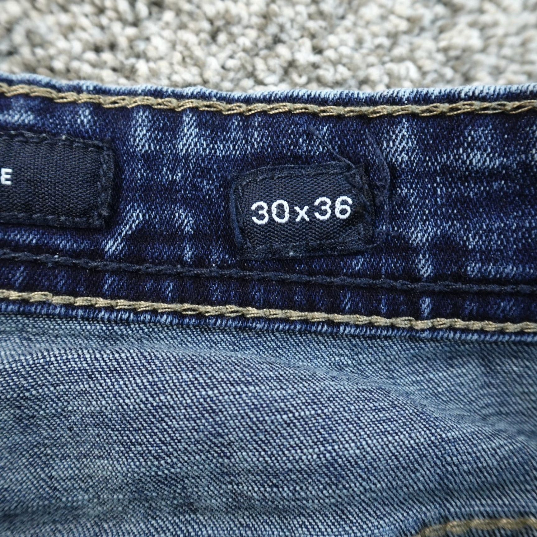 Vintage Buck le BKE Jeans Mens 30X33 Dark Blue Denim Jake Straight Leg Stretch Whiskered Jeans Size US 30 / EU 46 - 7 Thumbnail