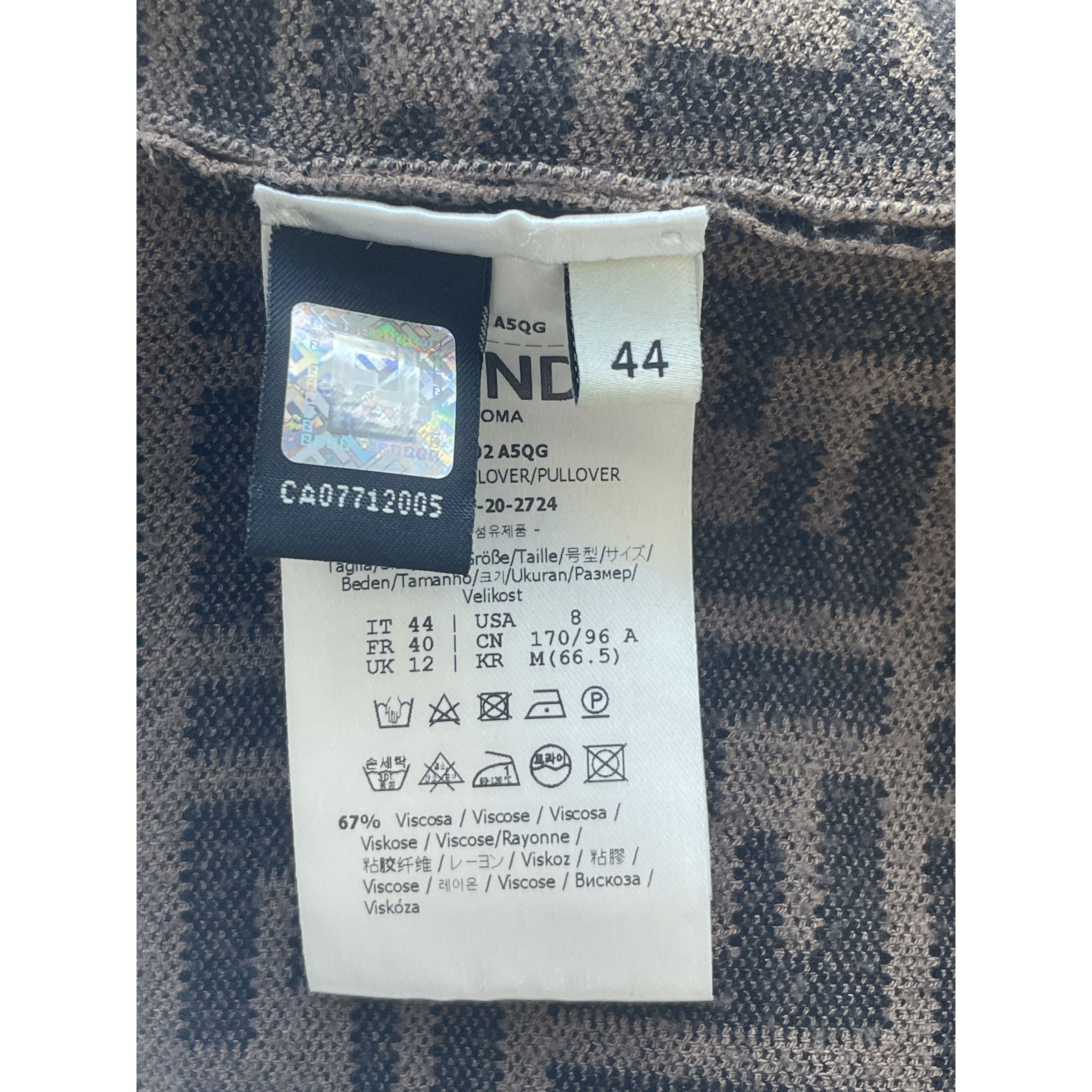 Fendi Fendi Roma Womens FF Logo Knit Top In Brown & Black Size 44 Size M / US 6-8 / IT 42-44 - 4 Thumbnail