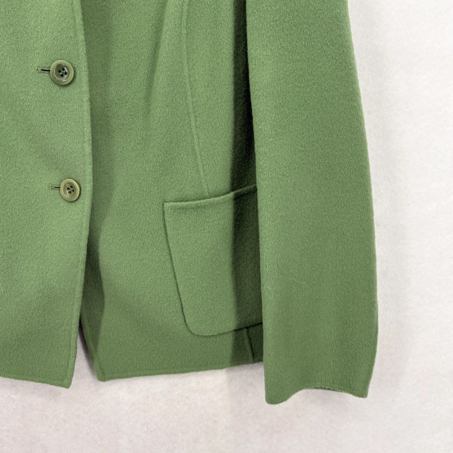 Talbots VINTAGE Talbots Jacket Womens 12W Green Wool Button Front Pocket Plus Short Coat NWOT Size 34" / US 12 / IT 48 - 3 Thumbnail