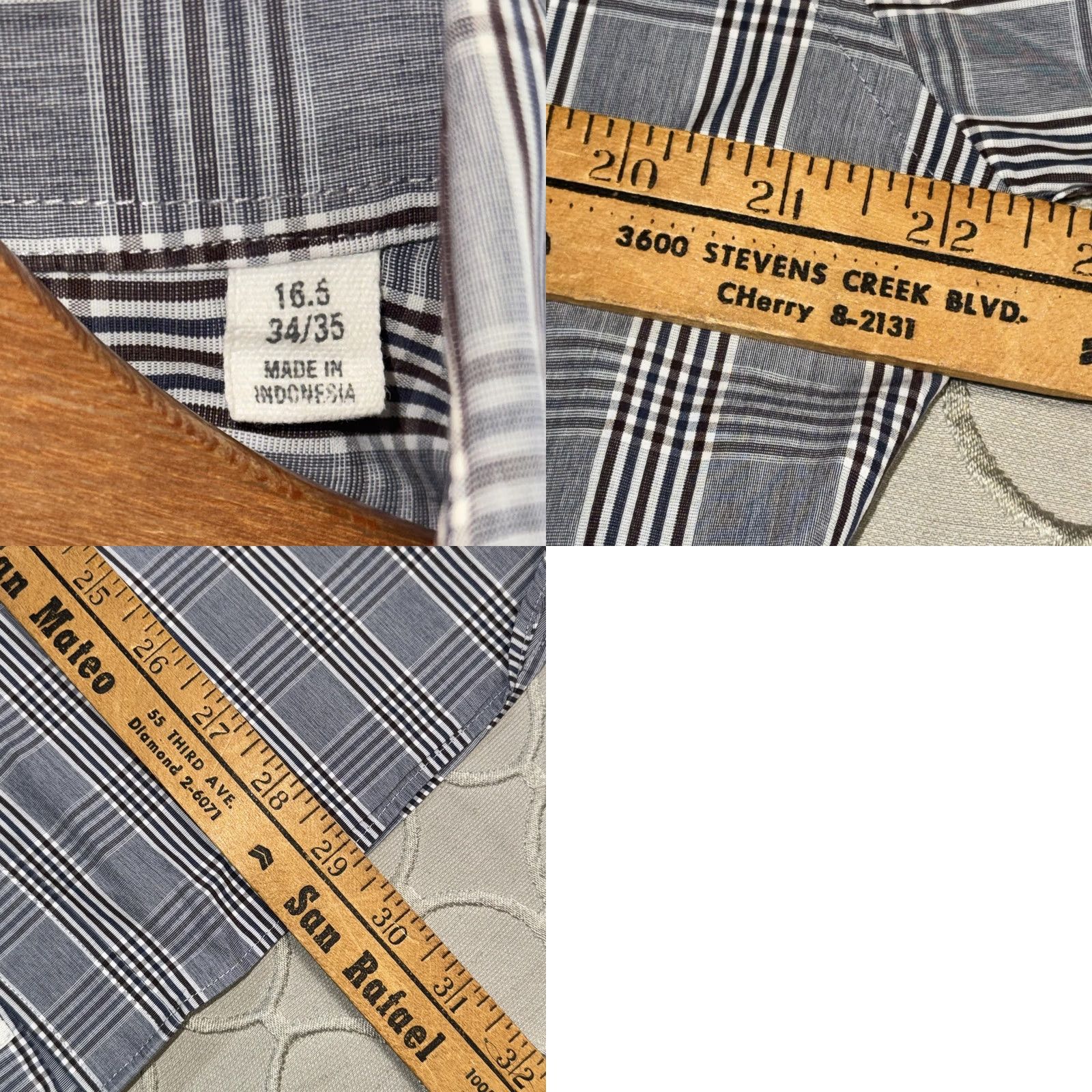 Todd Snyder Todd Snyder Shirt Mens 16.5 34/35 Blue Gray Plaid Button Down Long Sleeve L Blue Mens Size US L / EU 52-54 / 3 - 8 Thumbnail