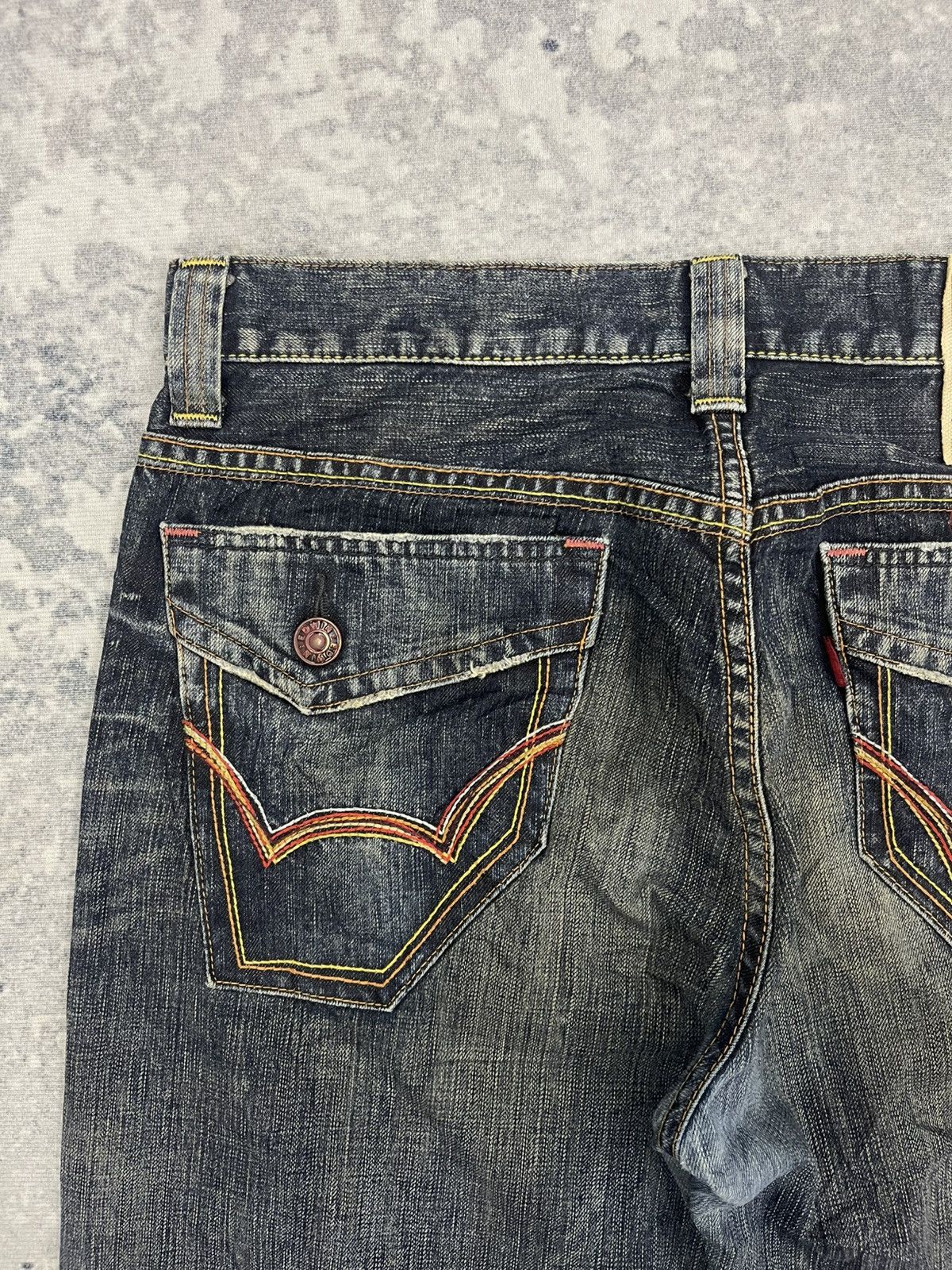 Edwin Flare Jeans Edwin 503 Blue Trip Boot Cut Low Rise Denim Size US 34 / EU 50 - 19 Thumbnail