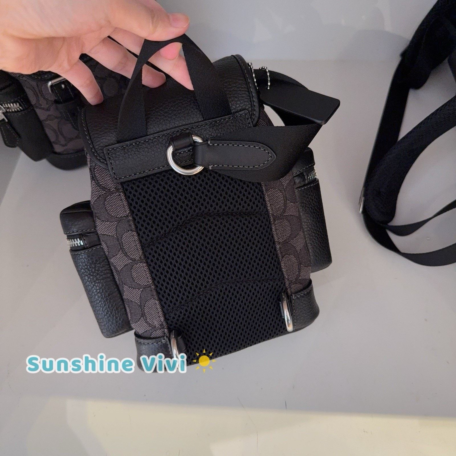 Coach NWT Coach Sprint Sling Pack Jacquard Charcoal/Black CBF64 Size ONE SIZE - 2 Thumbnail