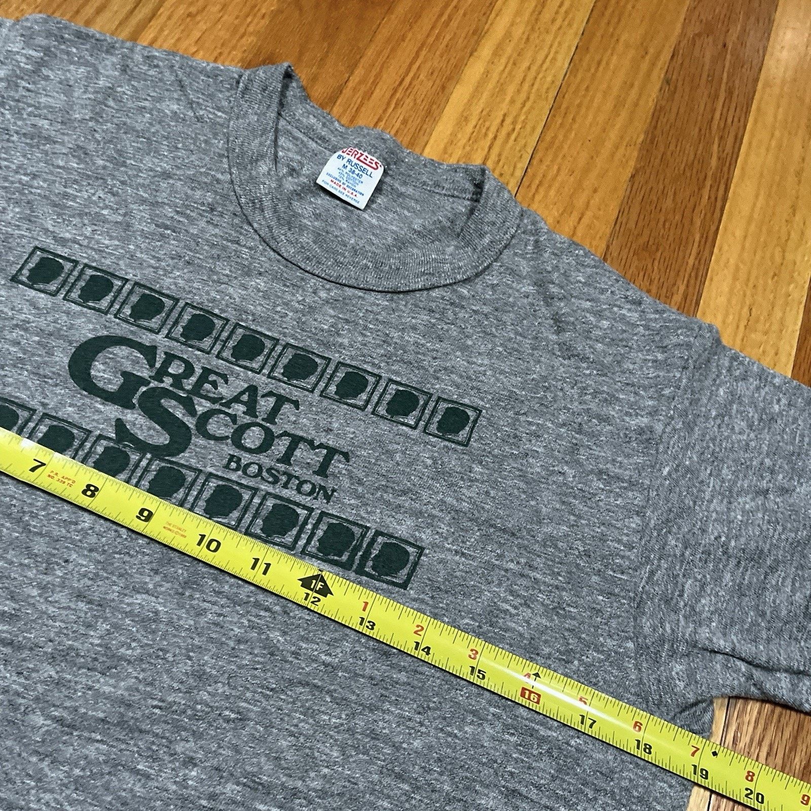 Jerzees VTG 80s Great Scott Music Venue Tee SA Made Boston History! Size US M / EU 48-50 / 2 - 6 Thumbnail