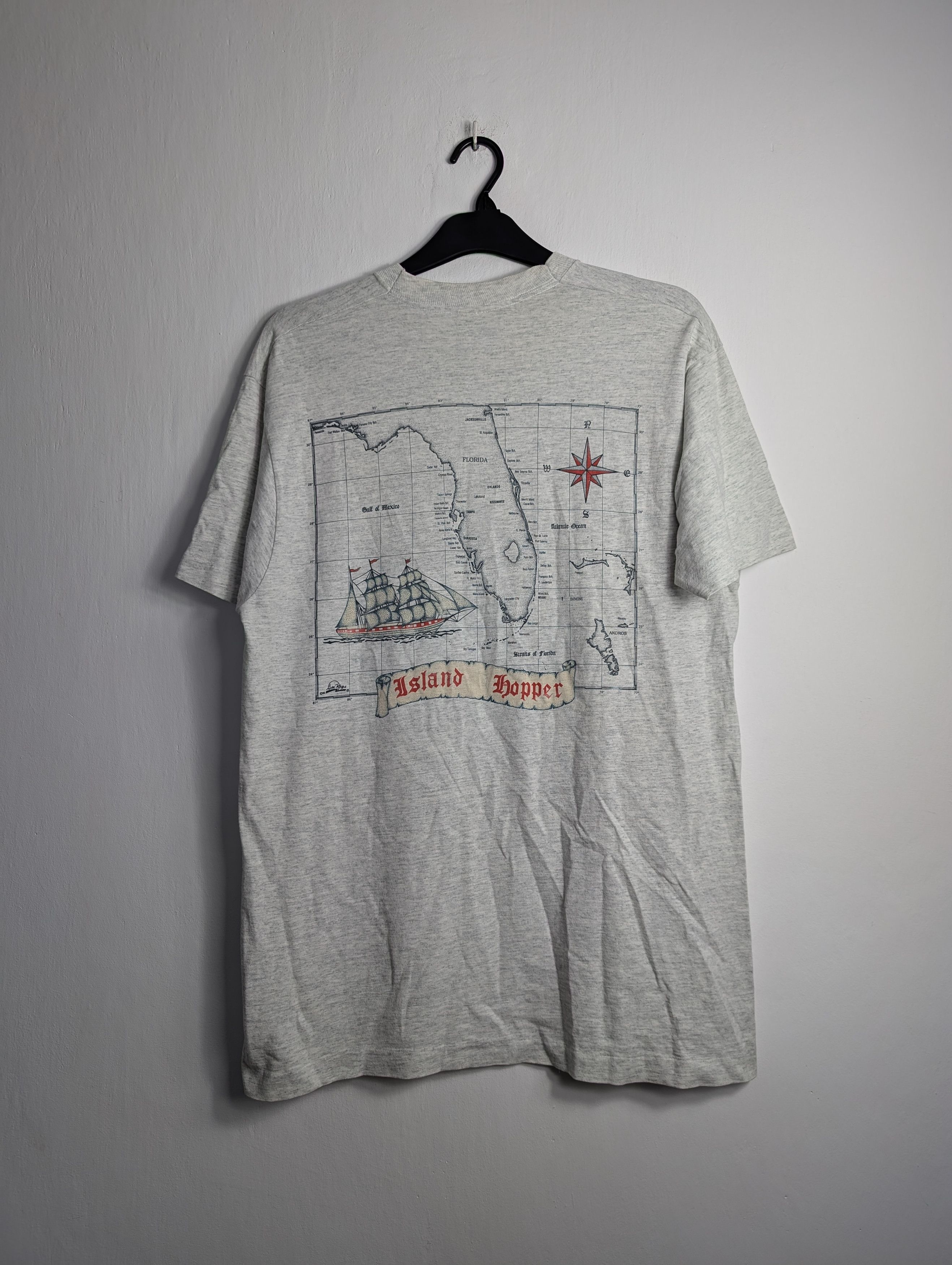 Vintage Vintage 90s Island Florida Map T-Shirt Single Stitch Retro Size US XL / EU 56 / 4 - 1 Thumbnail