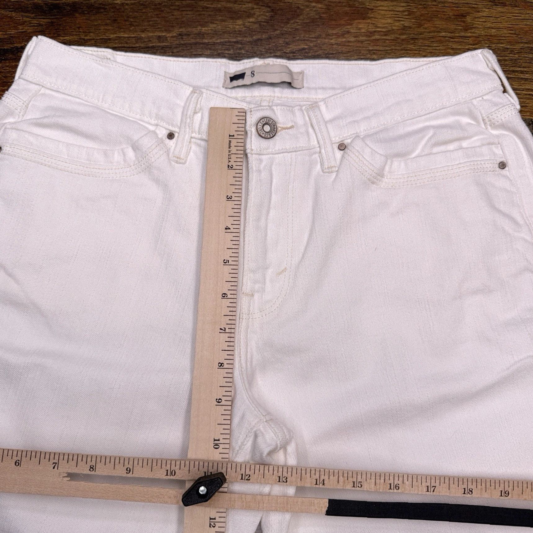 Levi's Levi's Jeans Capri Adult 8 White Mid Rise Stretch 5-Pocket Denim Logo Womens Size ONE SIZE - 7 Thumbnail