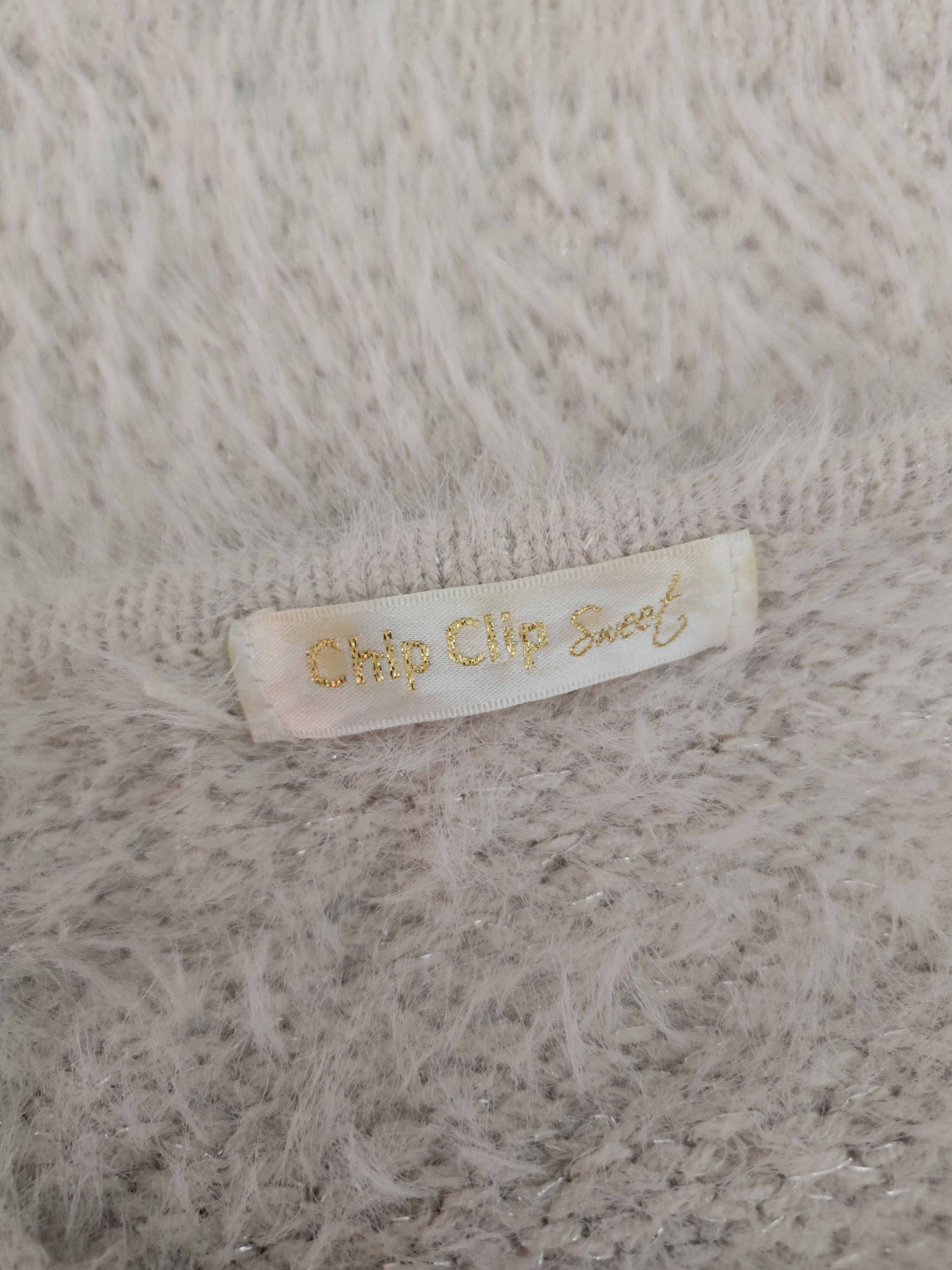 Homespun Knitwear Chip Clip Sweet Ivory Fur Mohair Knitwear #S1267 Size XS / US 0-2 / IT 36-38 - 12 Thumbnail