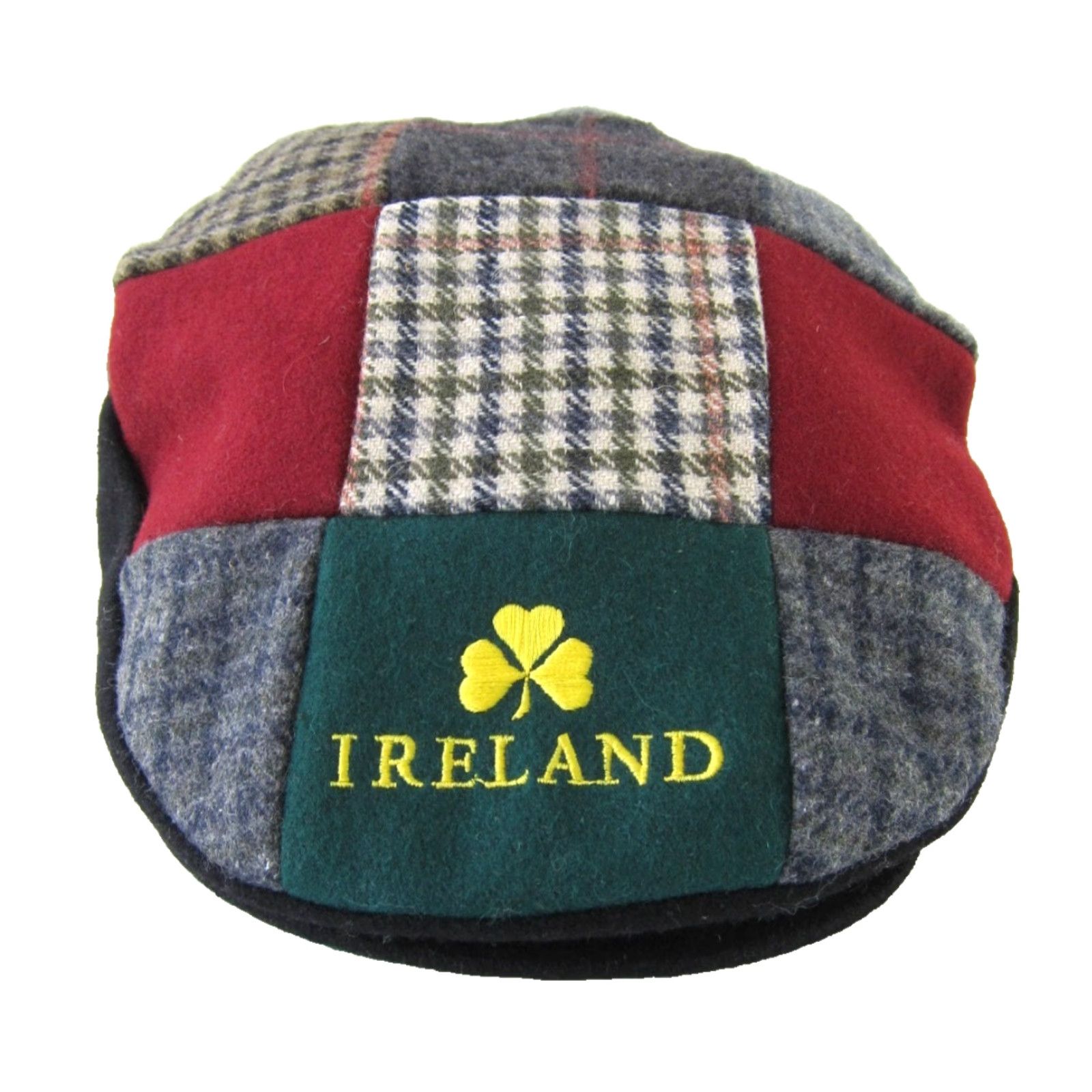 Vintage VINTAGE IRELAND Wool Green Red Grey Plaid Patch Cabby Newsboy Hat Cap OS Mens Cap Wool Plaid Newsboy Cap OS Size ONE SIZE - 2 Thumbnail