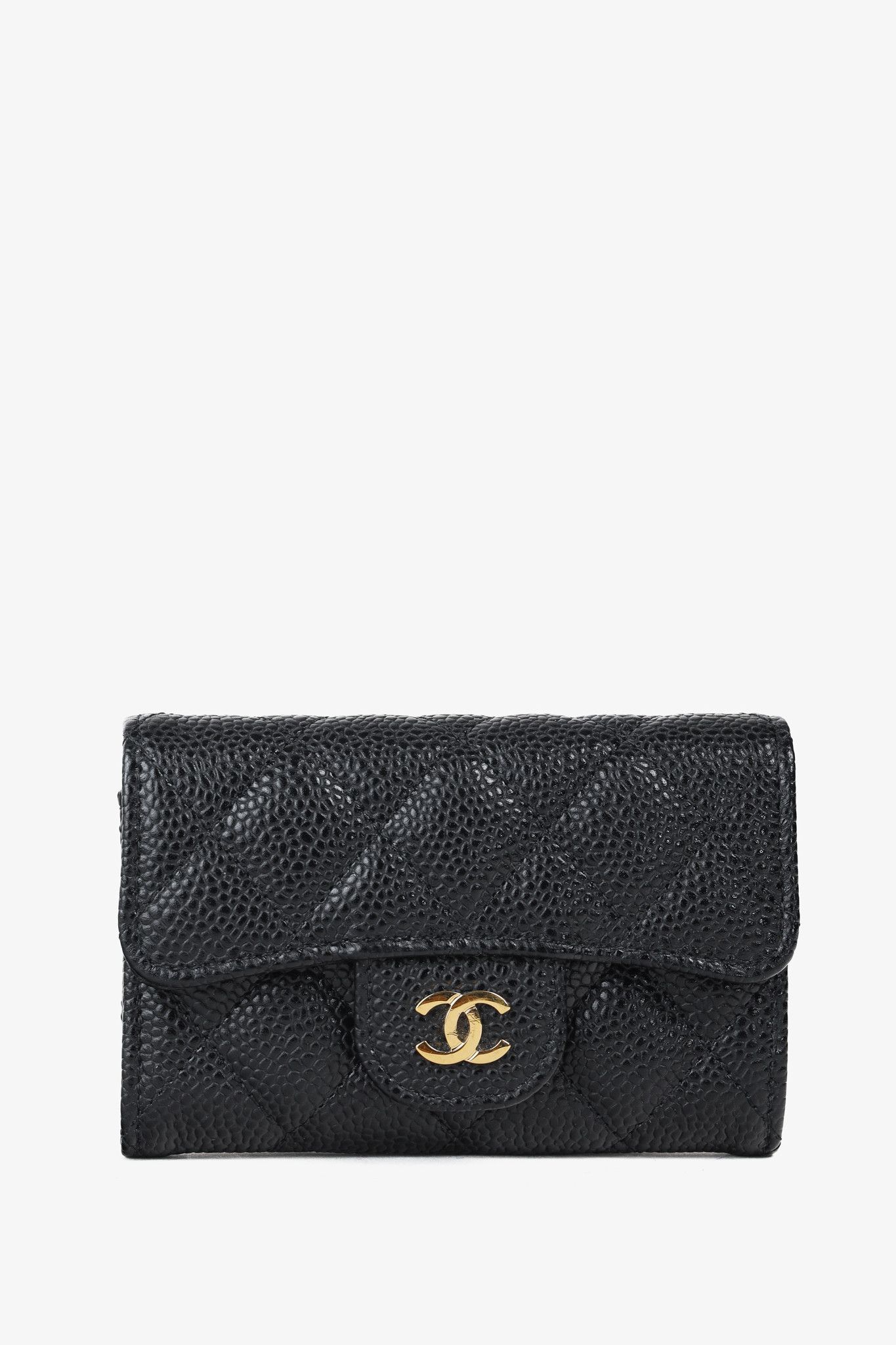 Chanel Chanel Black Caviar Leather Flap Card Holder Wallet Size ONE SIZE - 1 Thumbnail