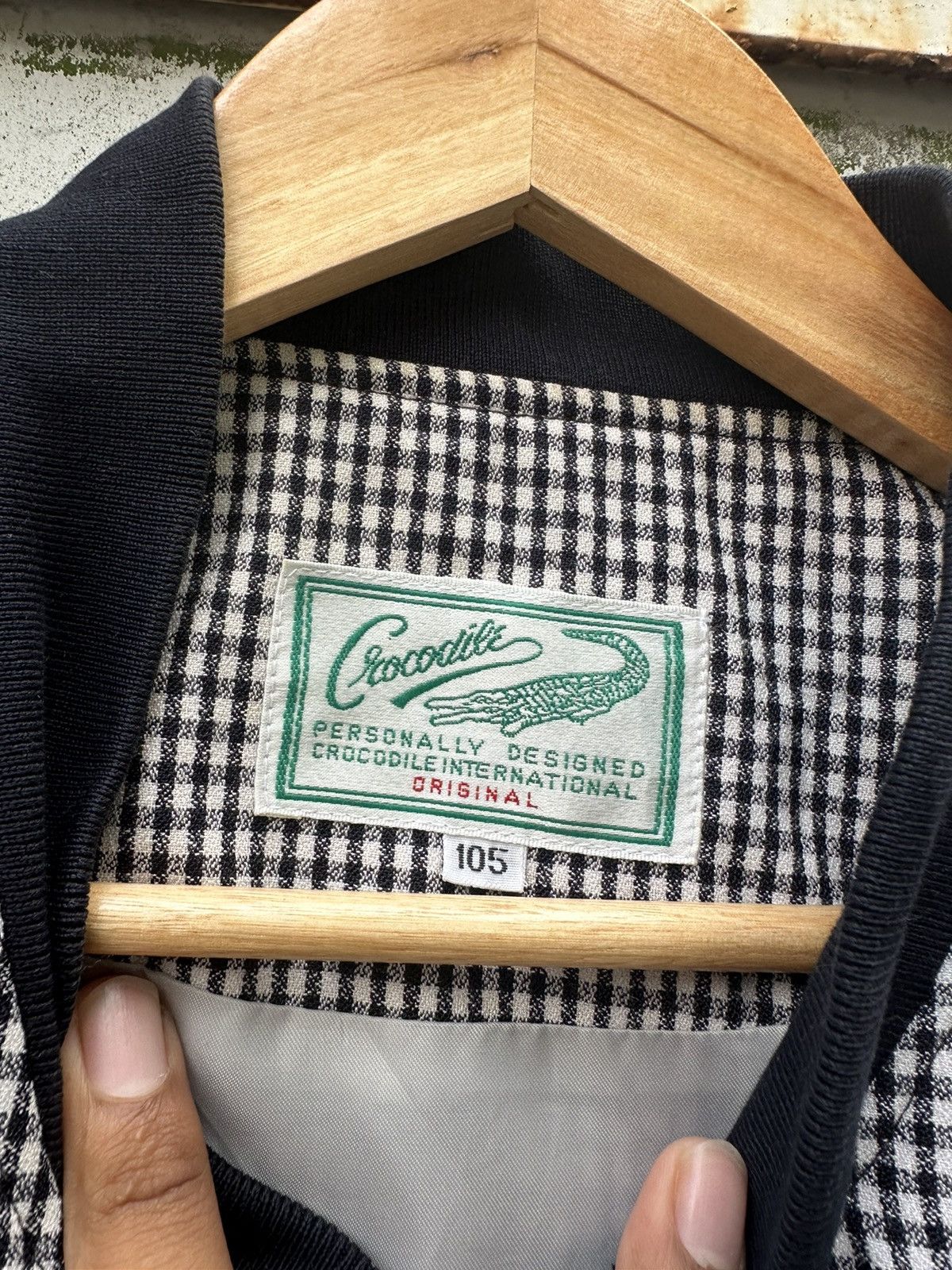 Vintage 👹Vintage Crocodile Classic Plaid Blue Bomber Jacket Size US L / EU 52-54 / 3 - 9 Thumbnail