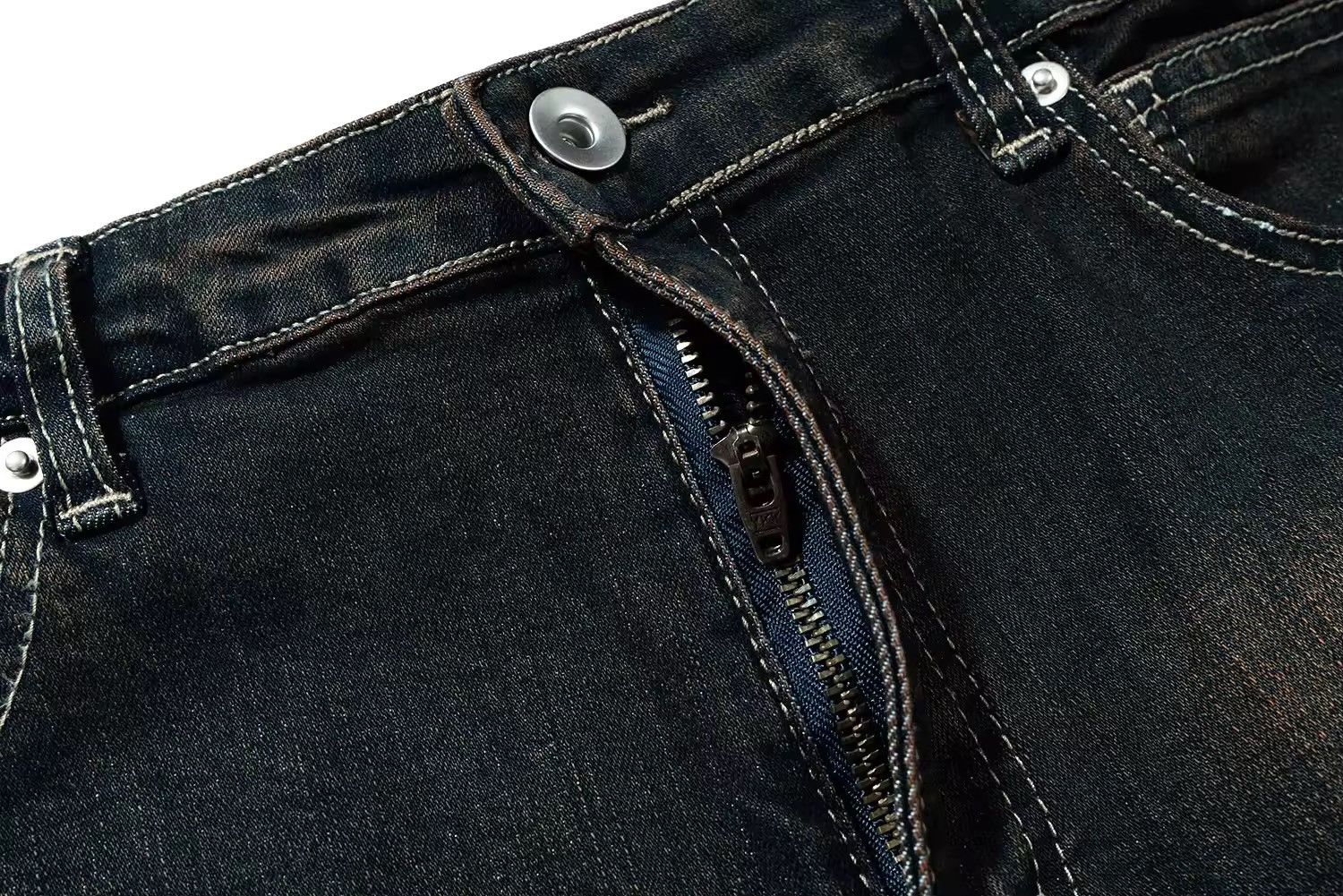 Jean RO Ribbons Contrast Color Washed Micro Flared Jeans Size US 32 / EU 48 - 5 Thumbnail