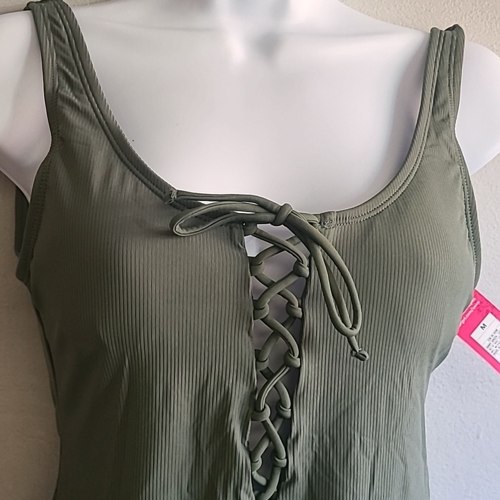 Other NEW women's medium green one piece swim bathing suit Size ONE SIZE - 3 Thumbnail