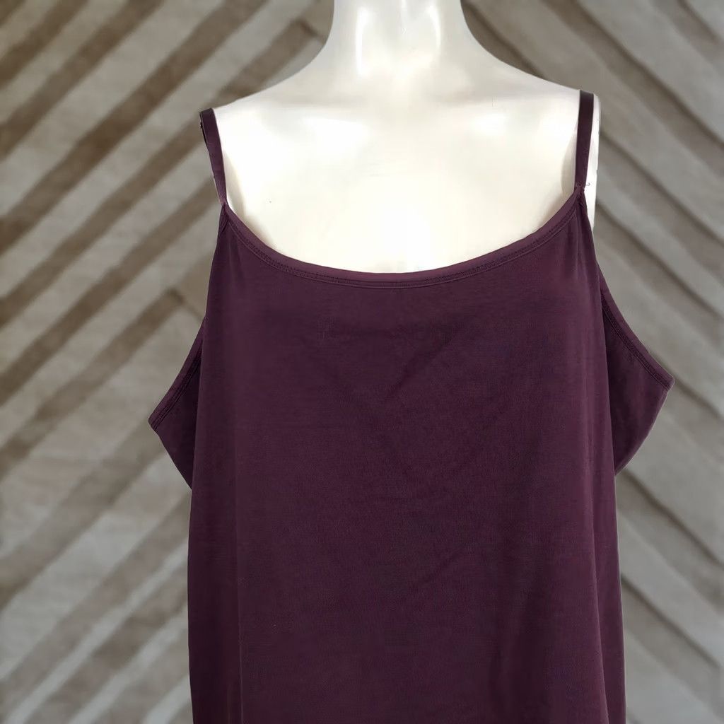 Vintage VINTAGE Lane Bryant The Cotton Cami Plum Purple Plus Size 26/28 Adjustable Straps Solid Tan? Size 4XL / US 24-26 - 1 Thumbnail