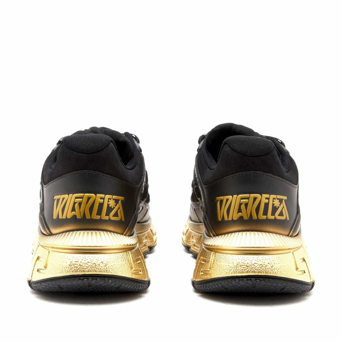 Versace o1y0425 Logo Low-Top Sneakers in Black/Gold Size US 11 / EU 44 - 3 Thumbnail