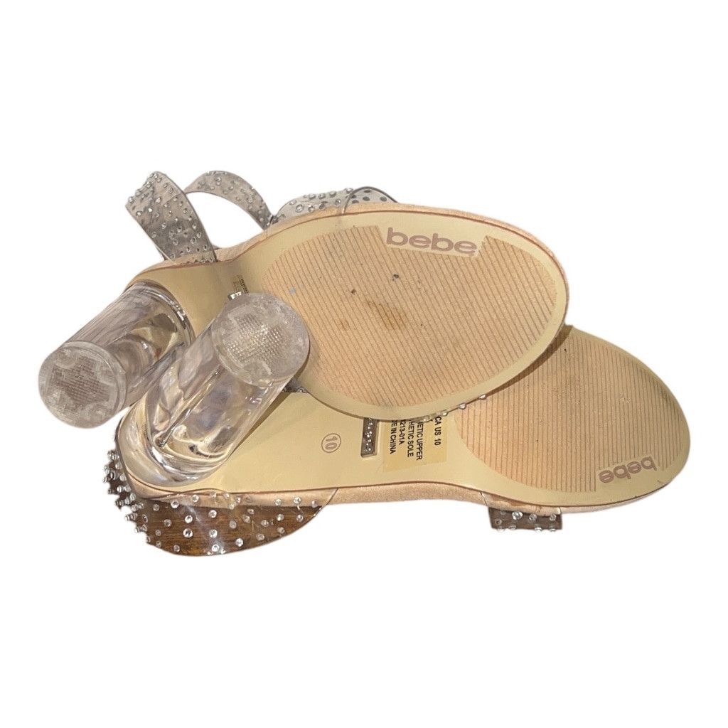 Bebe Bebe Women's Heels Size 10 Clear with rhinestones Size US 10 / IT 40 - 3 Thumbnail