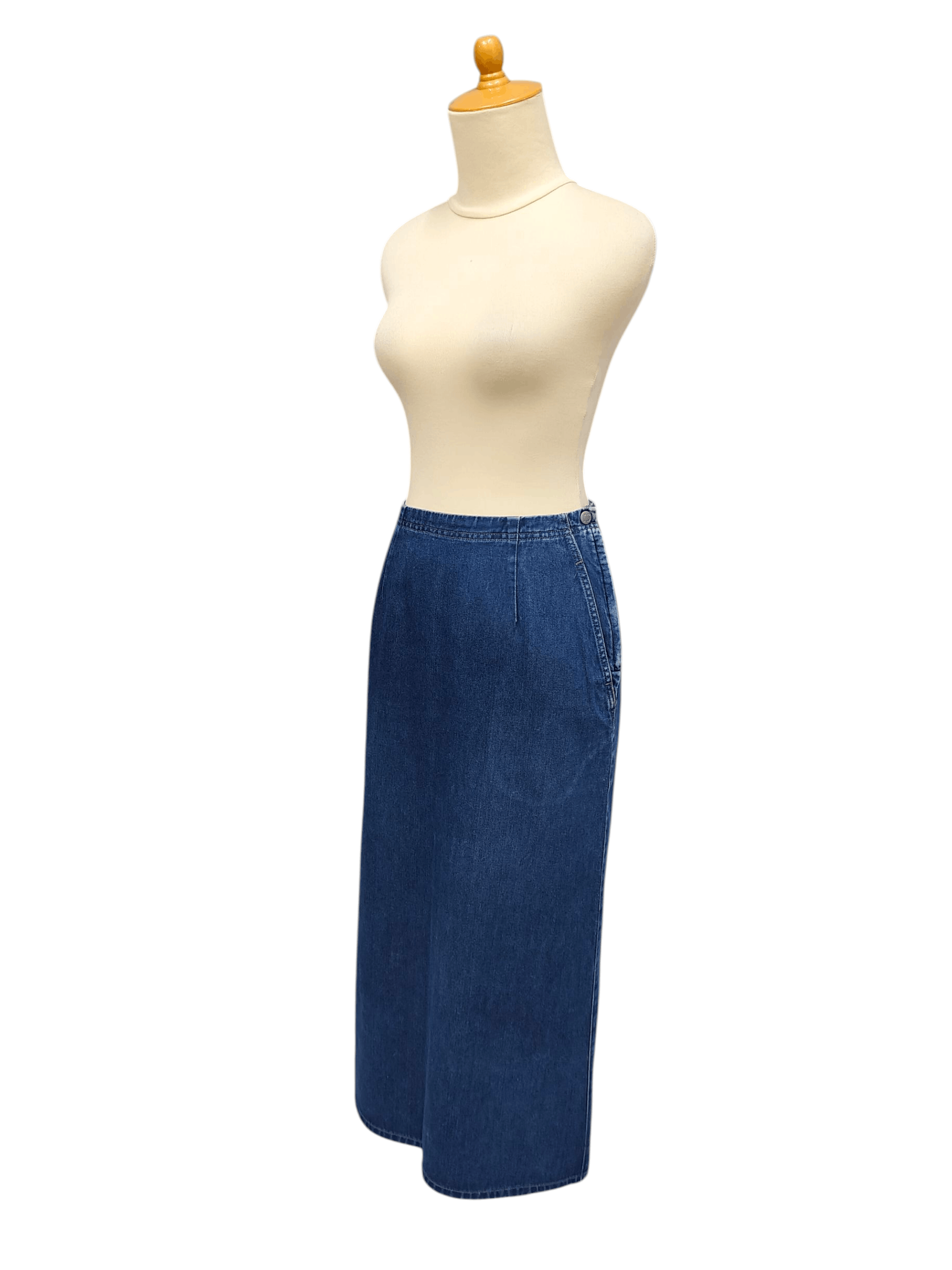 Issey Miyake 80s Issey Miyake🇯🇵 Y2K Lace Up Back Straight Denim Skirt Size 30" / US 8 / IT 44 - 8 Thumbnail