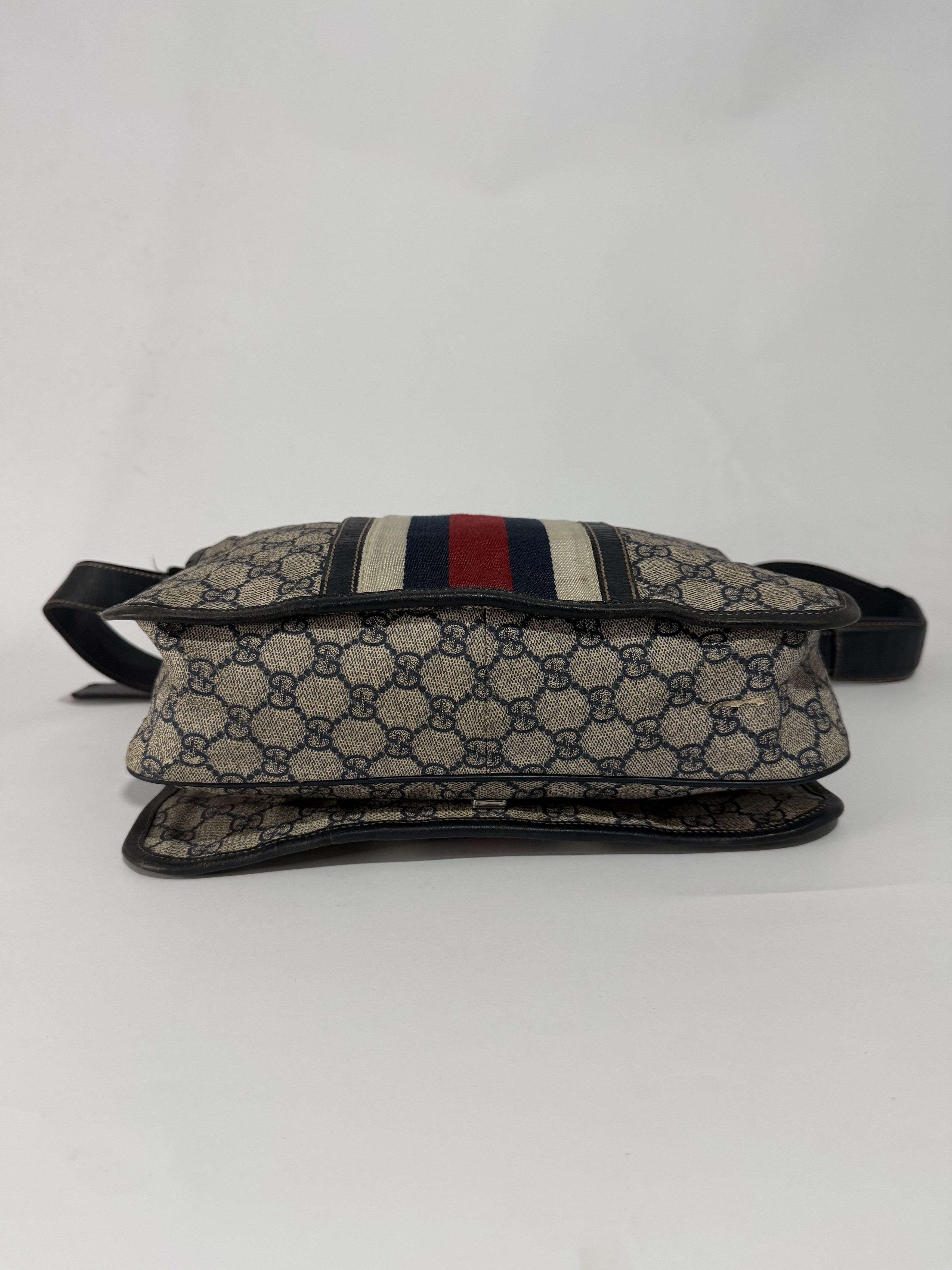 Gucci GUCCI Blue GG Coated Canvas Vintage Web Messenger Bag Size ONE SIZE - 6 Thumbnail