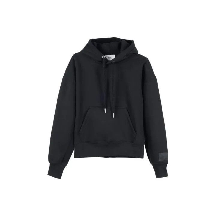AMI AMIPARIS Black Hooded Pullover Sweatshirt 0079 Size US XL / EU 56 / 4 - 1 Thumbnail