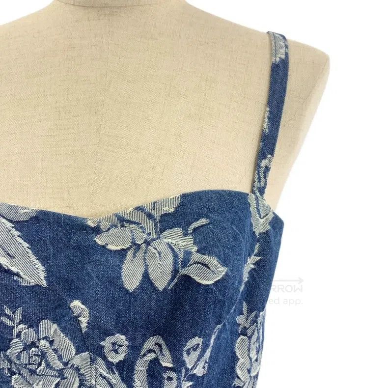 Junya Watanabe Junya Watanabe Denim Embroidered Tulle Puff Sleeve Dress Size XS / US 0-2 / IT 36-38 - 5 Thumbnail