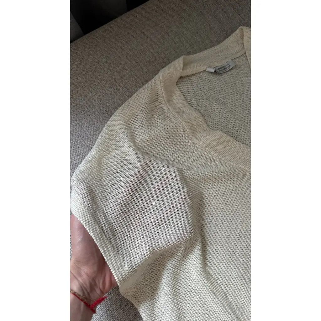 Brunello Cucinelli Brunello Cucinelli Beige Sequin Linen Silk Knit Mini Dress L Size L / US 10 / IT 46 - 4 Thumbnail