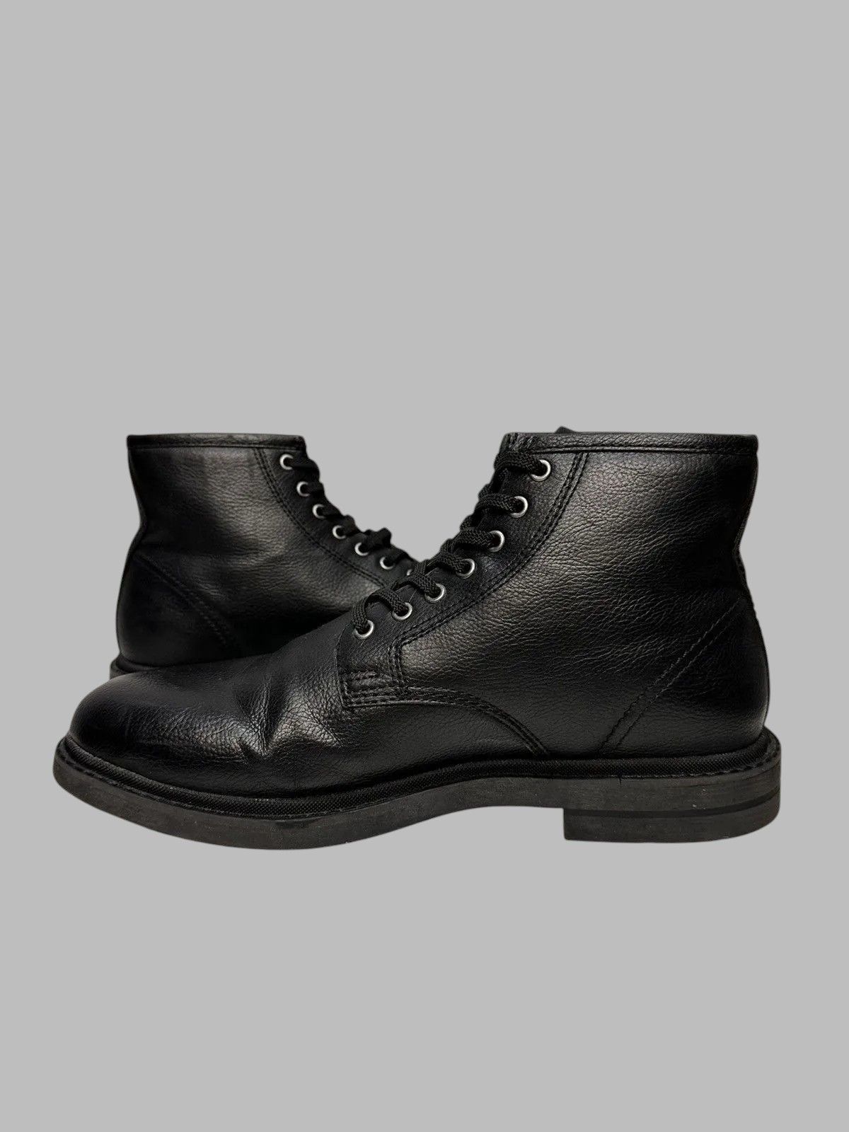 14th Addiction Vintage Black Leather Combat Boots Grunge Military Style Size US 10 / EU 43 - 6 Thumbnail