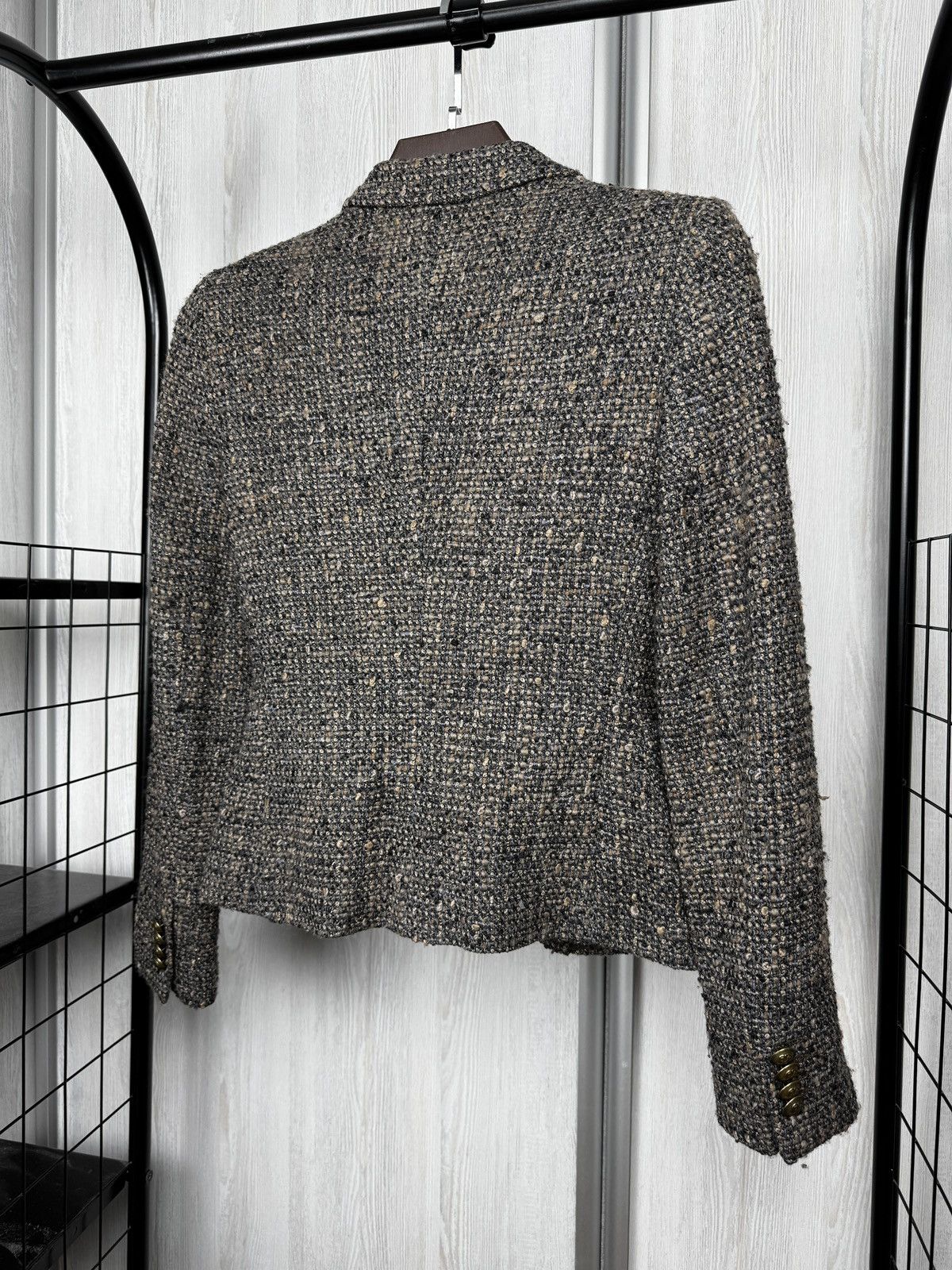 Tagliatore Tagliatore 0205 tweed wool blend metal button unlined blazer Size M / US 6-8 / IT 42-44 - 8 Thumbnail